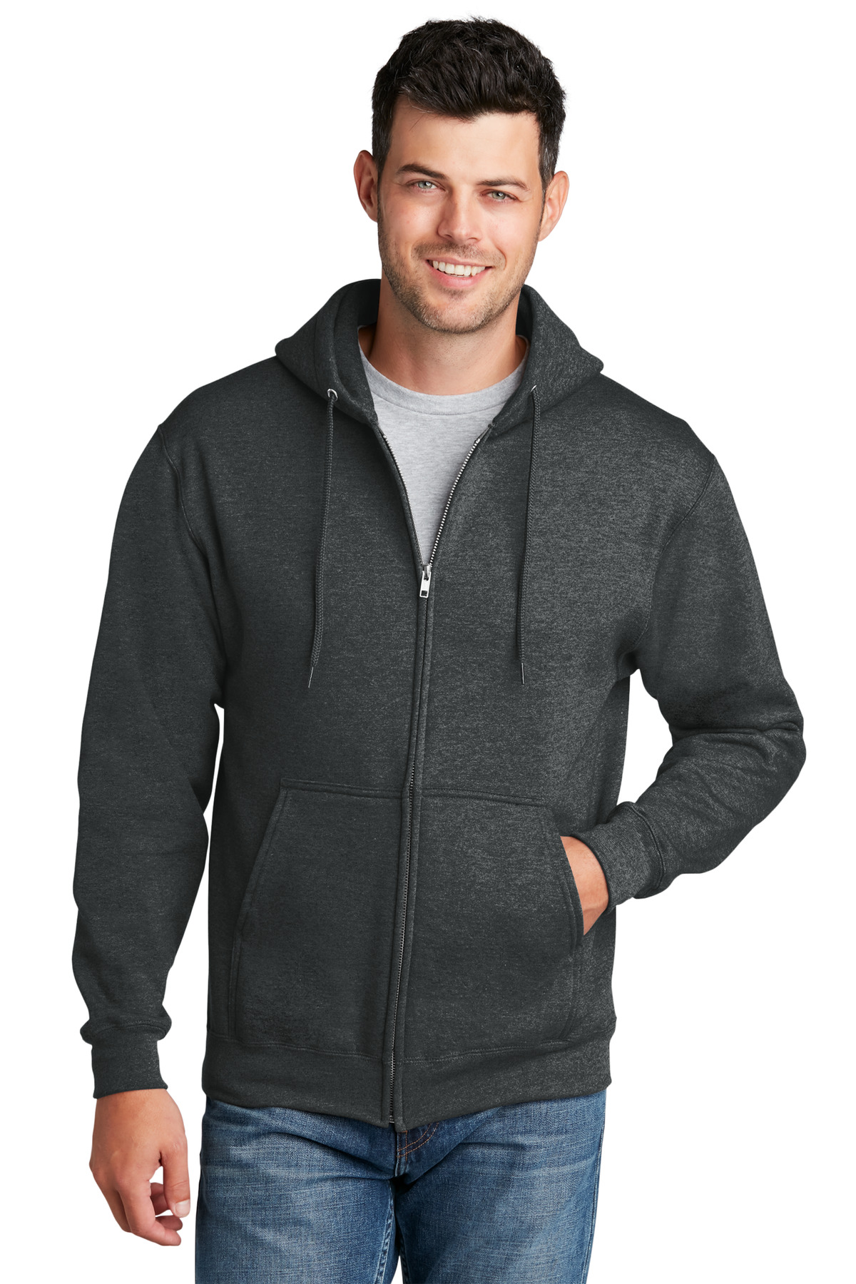 PC78ZH Port & Company - Core Fleece Full-Zip Hooded Sweatshirt.