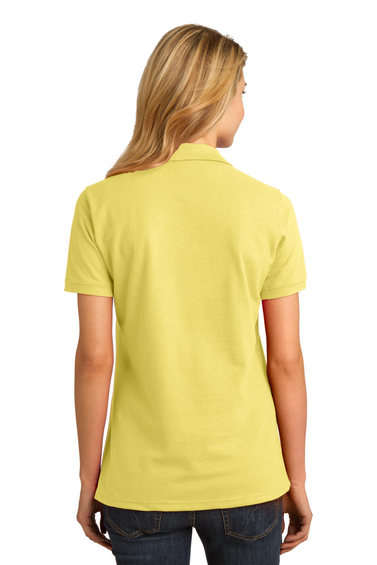 LKP150 Port & Company  Ladies Ring Spun Pique Polo. - Back Image