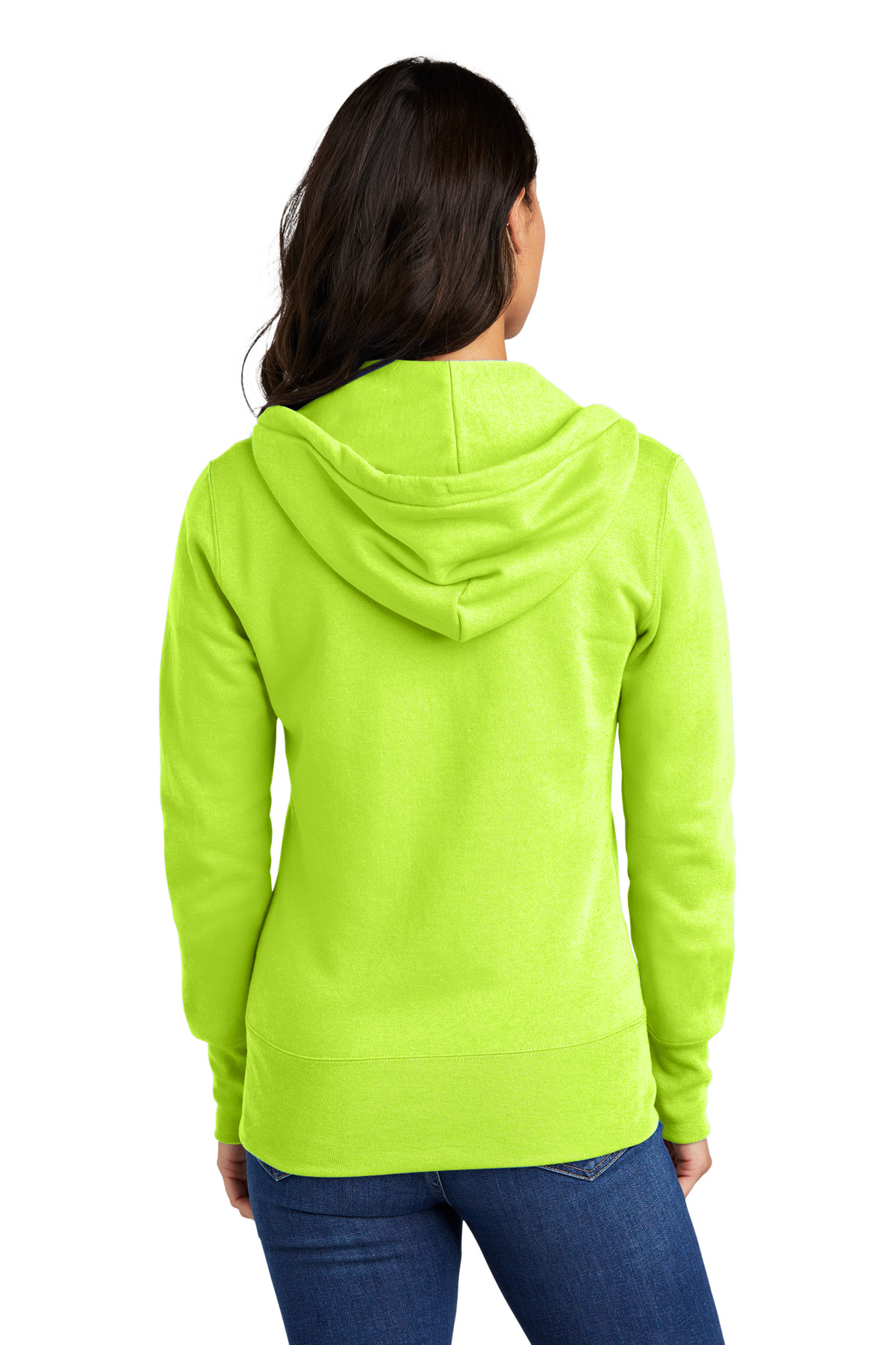 LPC78ZH Port & Company Ladies Core Fleece Full-Zip Hooded Sweatshirt. - Back Image