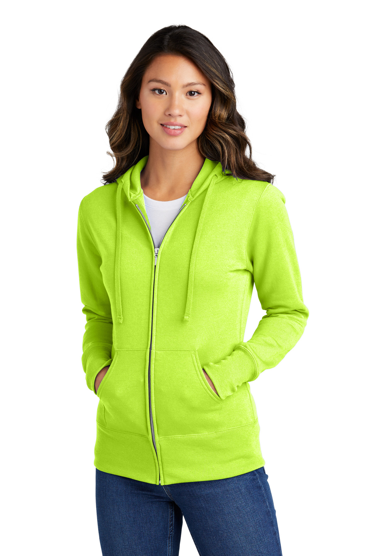 LPC78ZH Port & Company Ladies Core Fleece Full-Zip Hooded Sweatshirt.