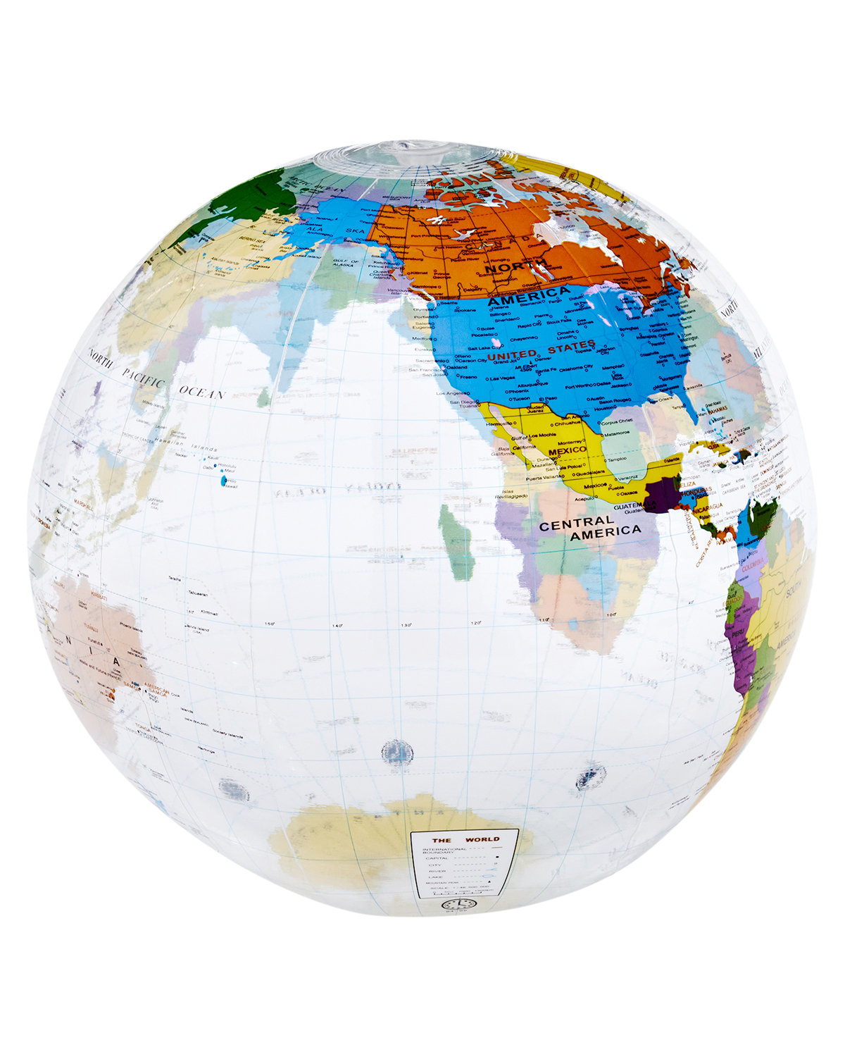 BB115 Prime Line 16"" World Globe Beach Ball