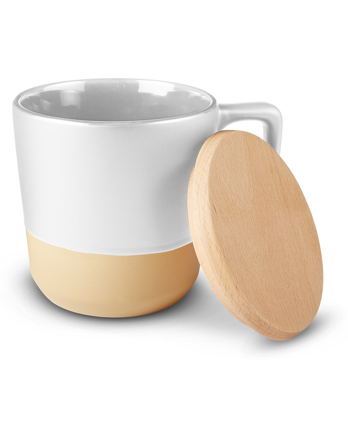 CM116 Prime Line 16.5oz Boston Ceramic Mug With Wood Lid CM116 Prime Line 16.5oz Boston Ceramic Mug With Wood Lid - Siide Image