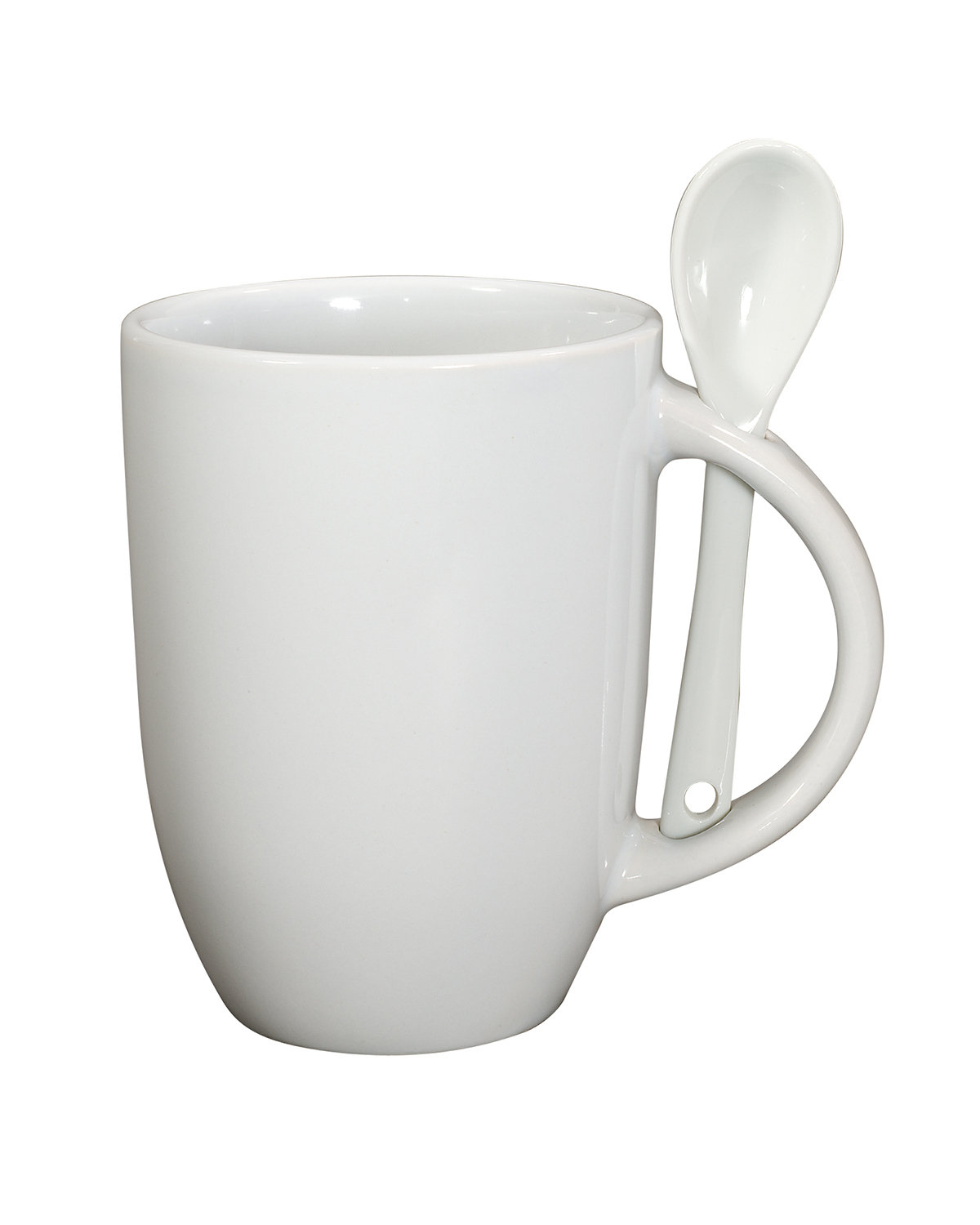 CM124 Prime Line 12oz Dapper Ceramic Mug With Spoon CM124 Prime Line 12oz Dapper Ceramic Mug With Spoon