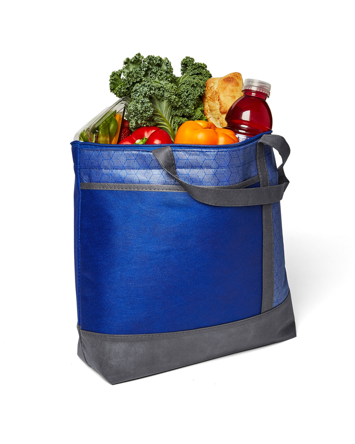 LB140 Prime Line Hexagon Pattern Non-Woven Cooler Tote - Siide Image