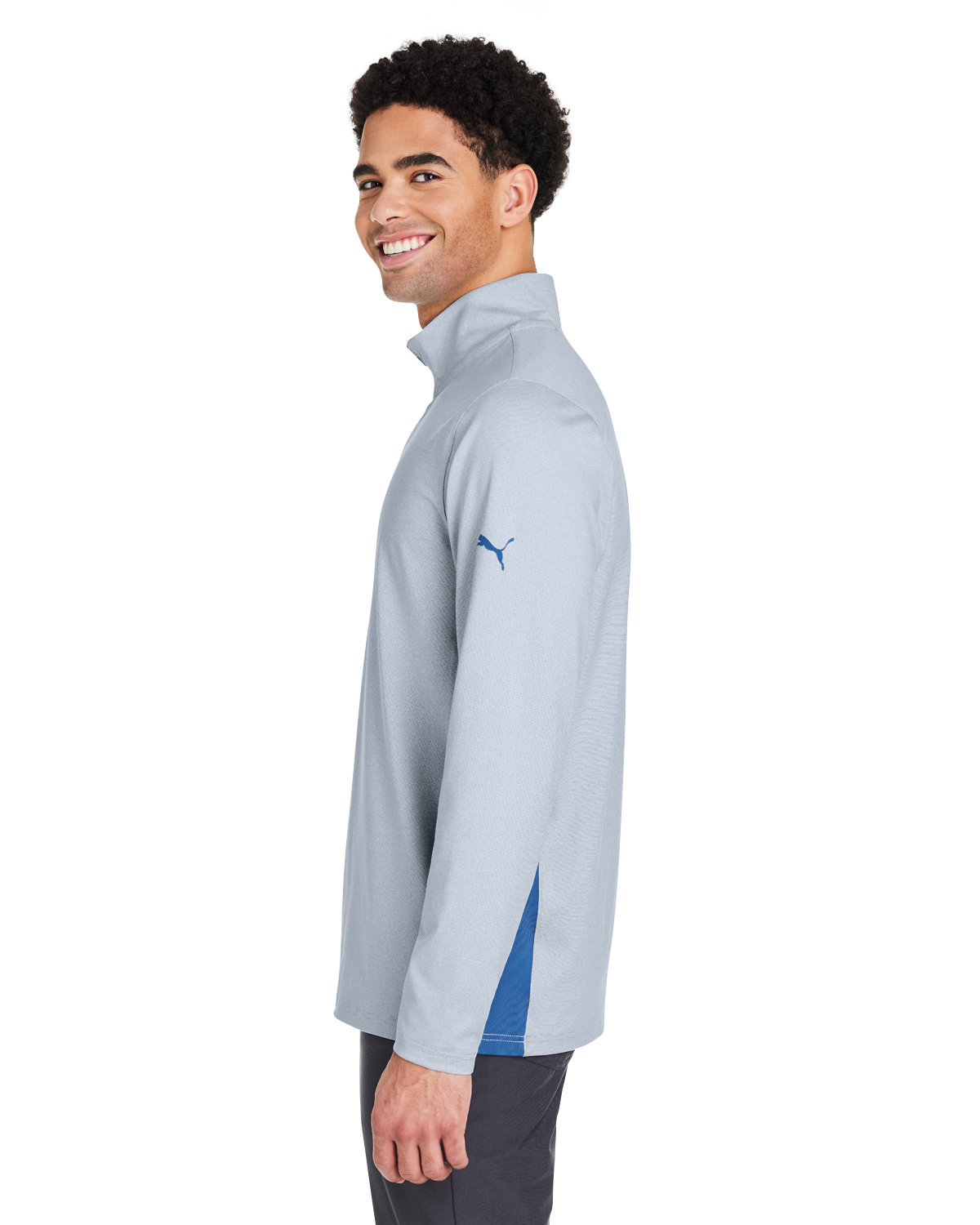 PG410 Puma Mens Mesa Stripe Quarter-Zip PG410 Puma Mens Mesa Stripe Quarter-Zip - Siide Image