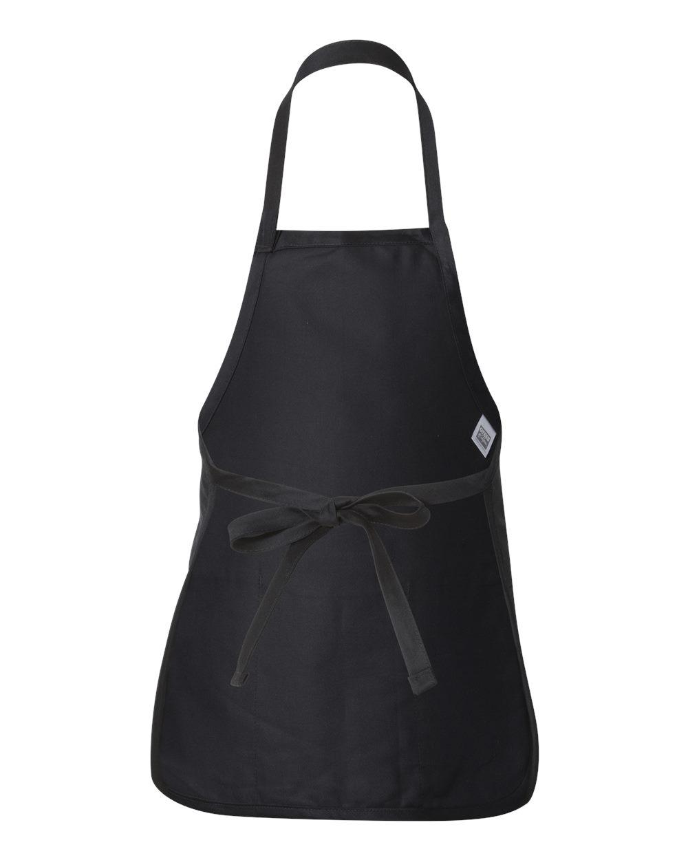 Q4250 Q-Tees Full-Length Apron with Pouch Pocket - Back Image