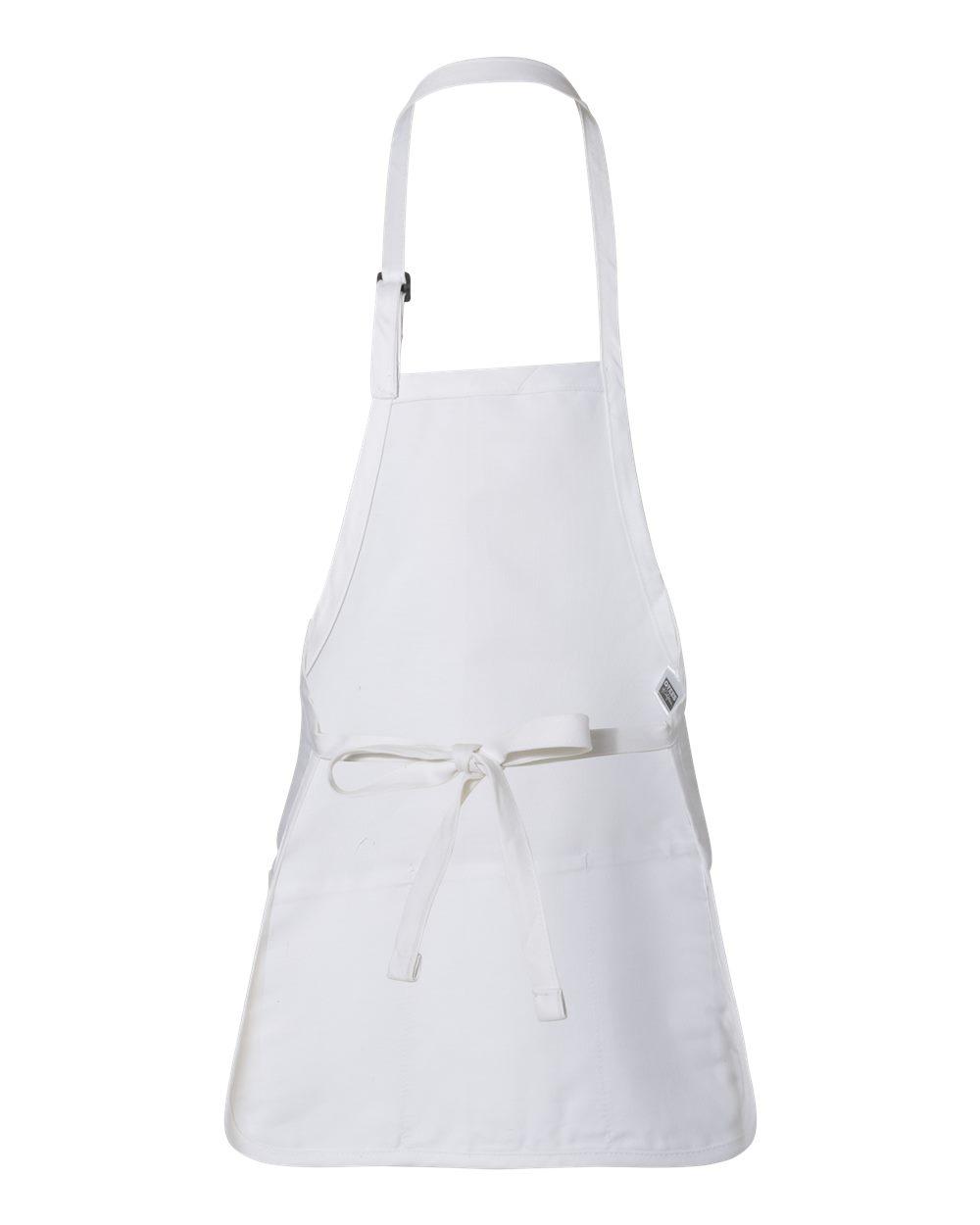 Q4250 Q-Tees Full-Length Apron with Pouch Pocket - Back Image