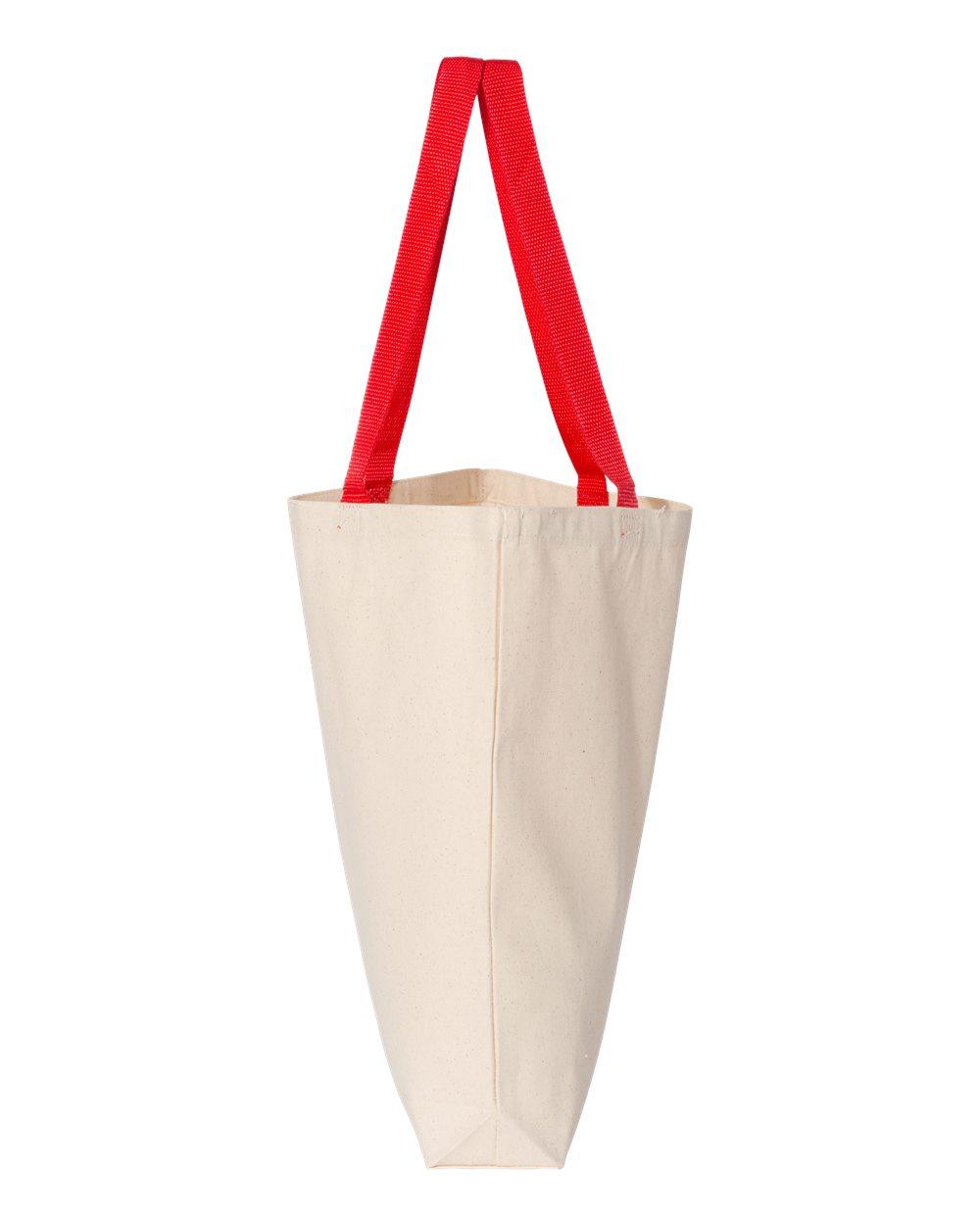 Q4400 Q-Tees 11L Canvas Tote with Contrast-Color Handles Q4400 Q-Tees 11L Canvas Tote with Contrast-Color Handles - Siide Image