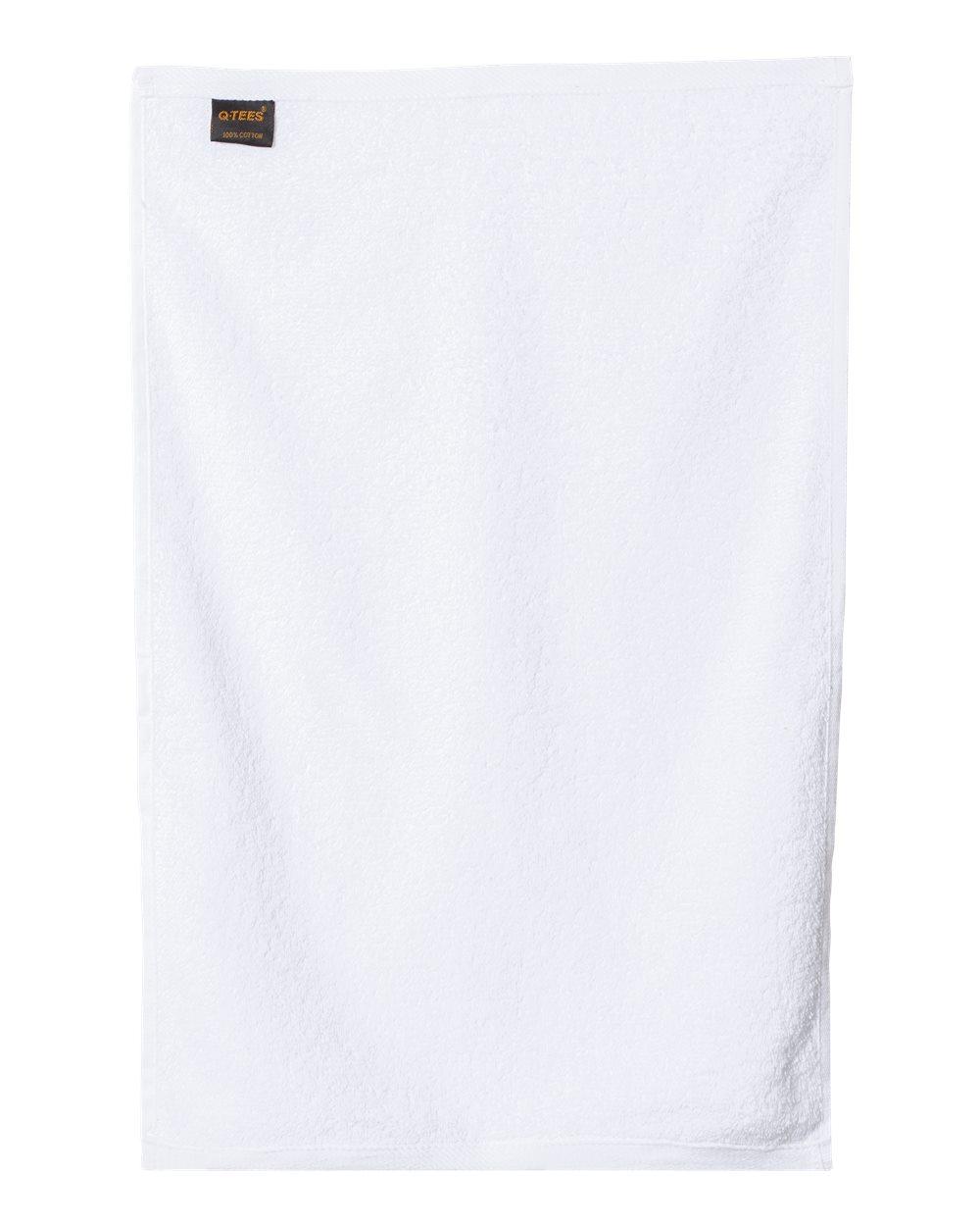 T200 Q-Tees Hemmed Hand Towel - Back Image