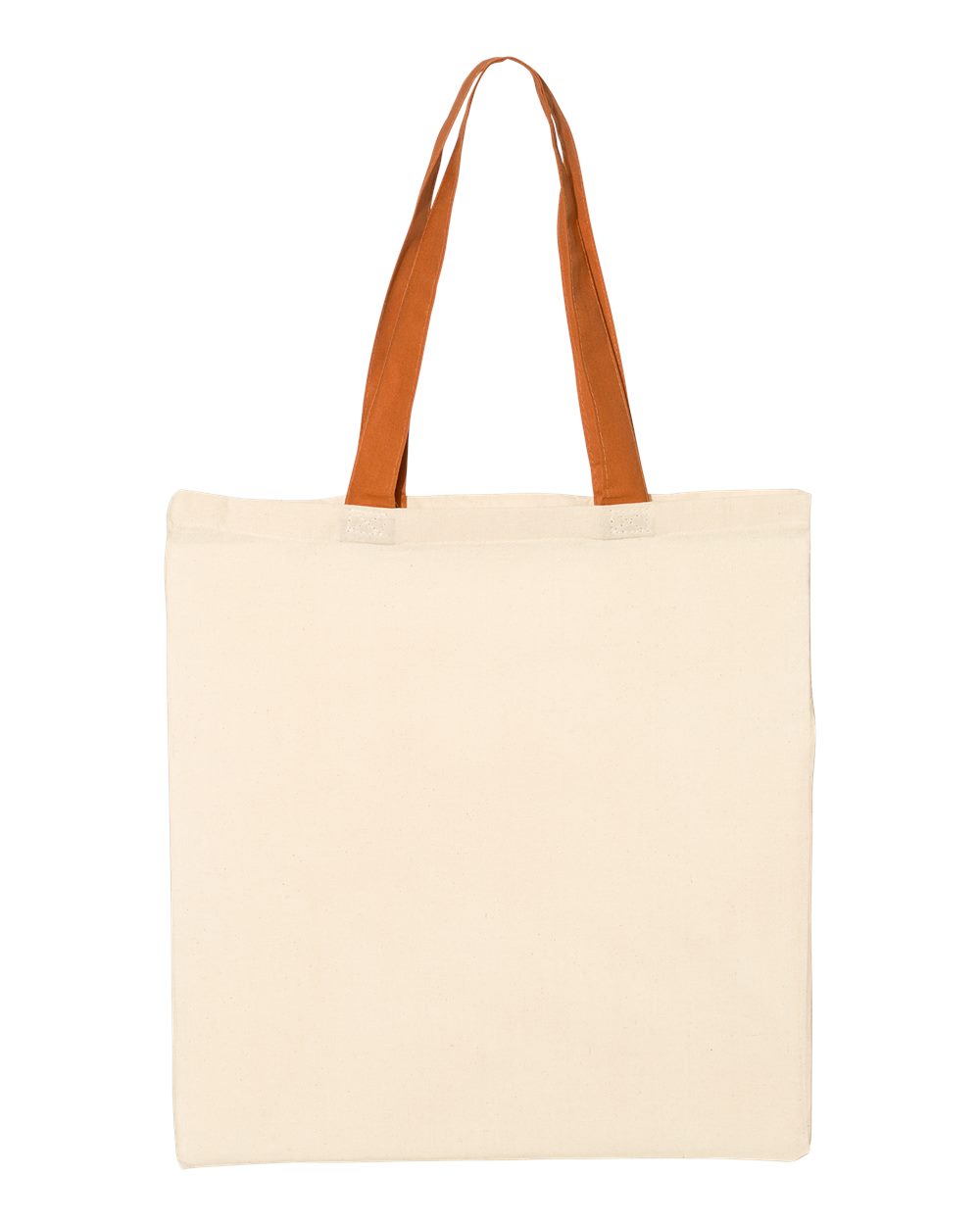 QTB6000 Q-Tees Economical Tote with Contrast-Color Handles - Back Image