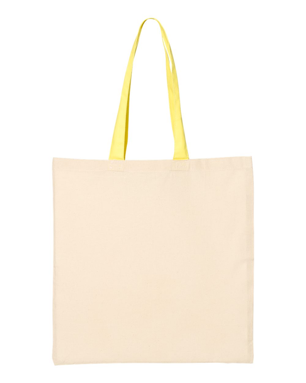 QTB6000 Q-Tees Economical Tote with Contrast-Color Handles QTB6000 Q-Tees Economical Tote with Contrast-Color Handles - Back Image