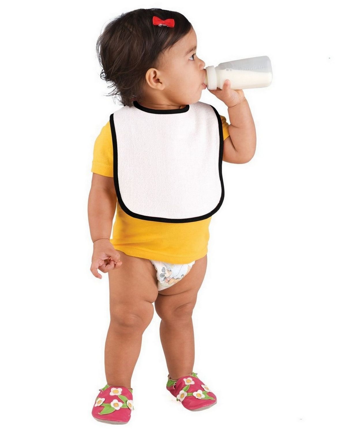 1003 Rabbit Skins Infant Contrast Trim Terry Bib Zoom Image