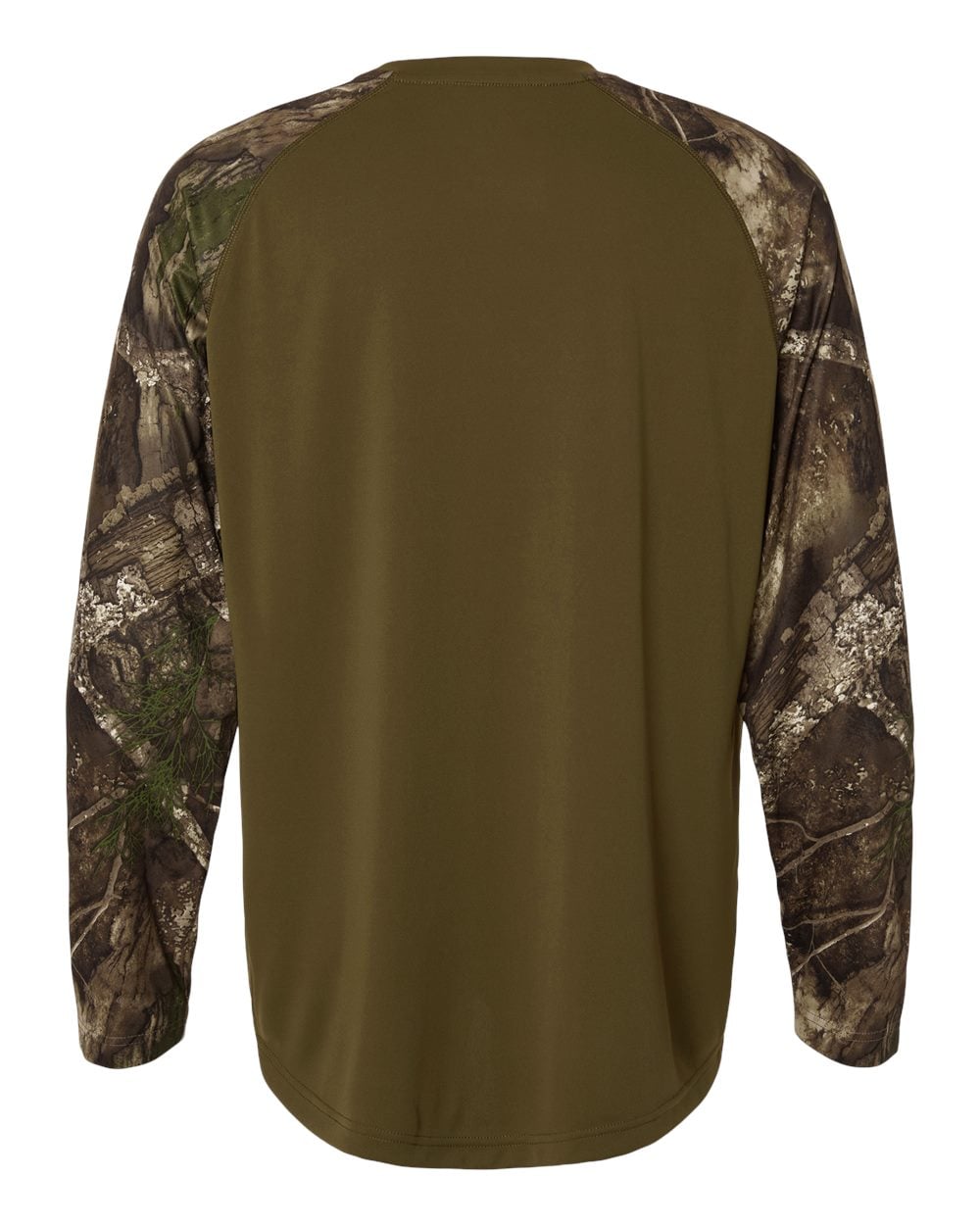 RT3104 RealTree Unisex Performance Colorblocked Long Sleeve T-Shirt - Back Image