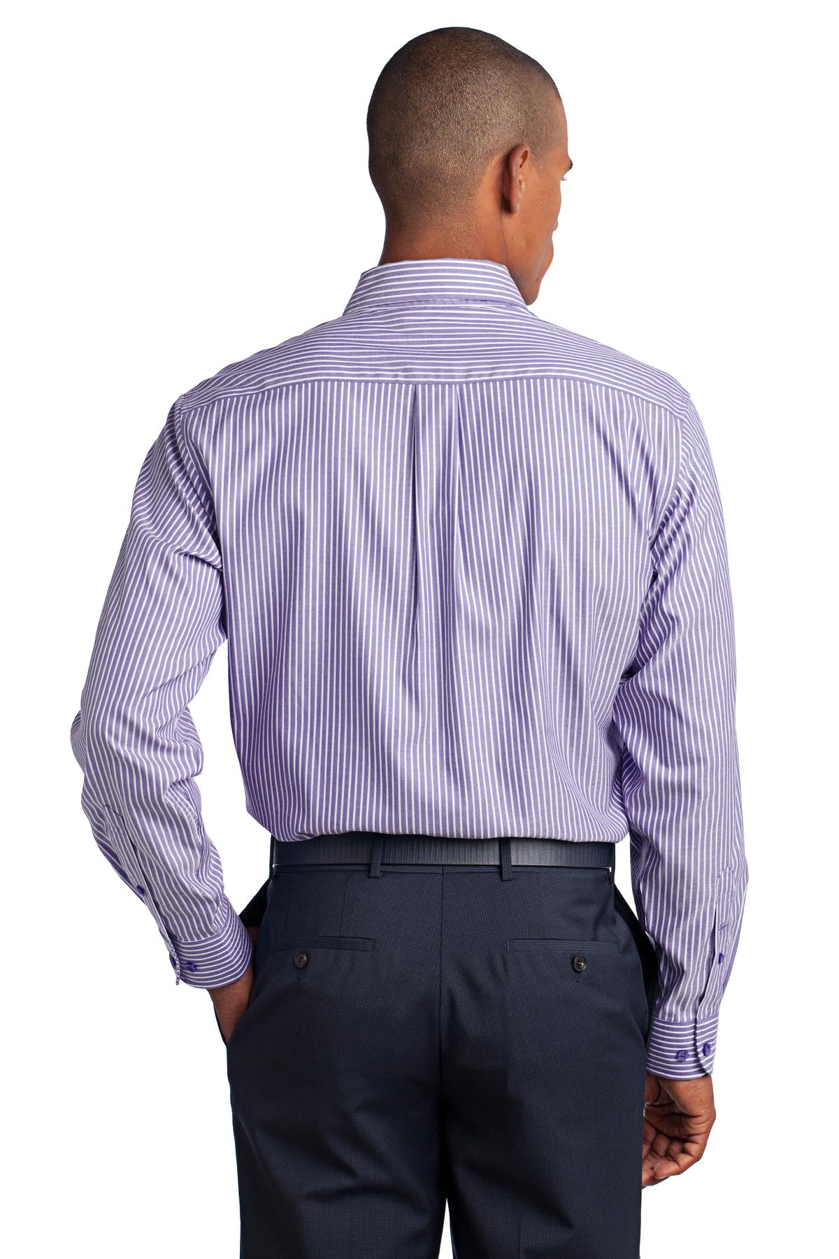 RH64 Red House  - Stripe Non-Iron Pinpoint Oxford. - Back Image