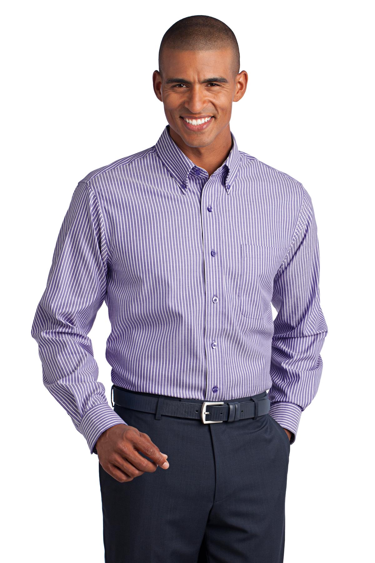 RH64 Red House  - Stripe Non-Iron Pinpoint Oxford.