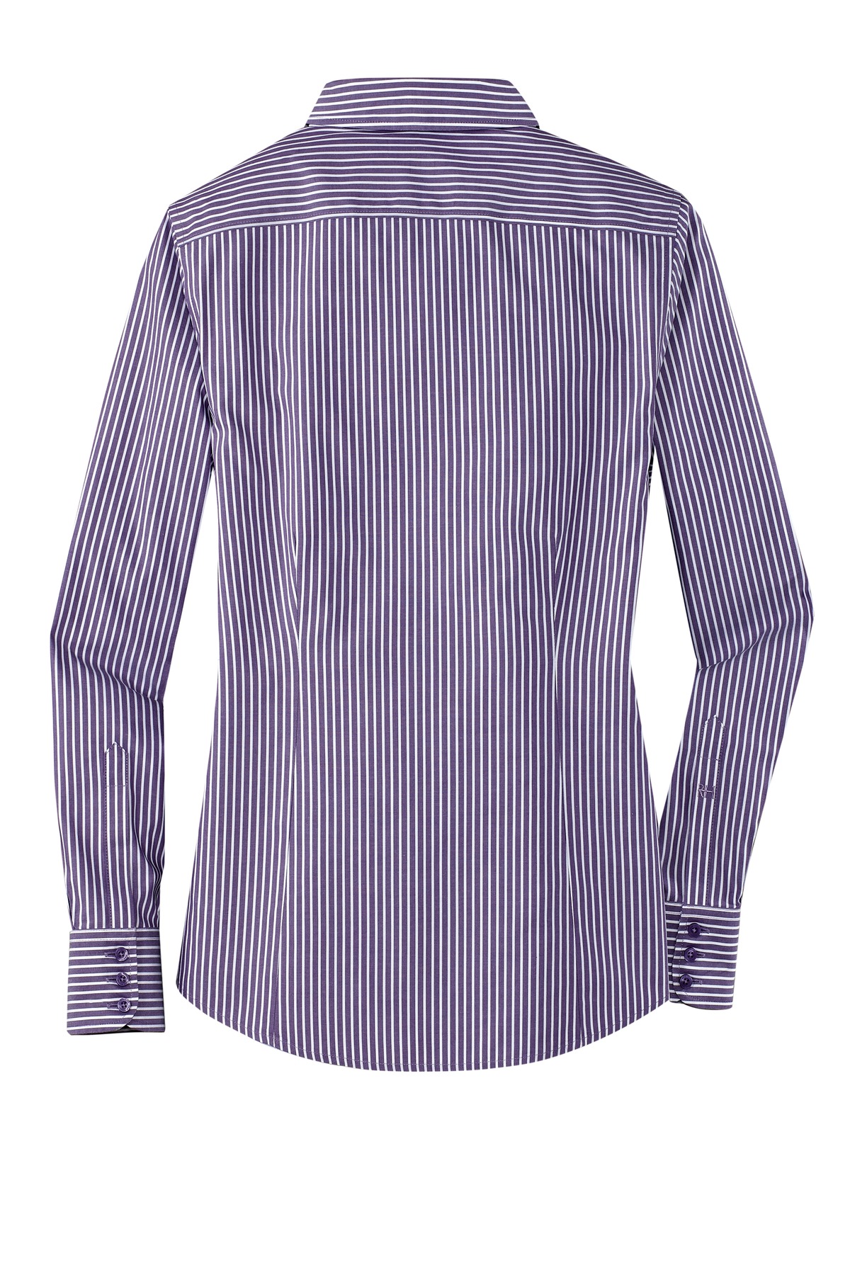 RH65 Red House  - Ladies Stripe Non-Iron Pinpoint Oxford. - Back Image
