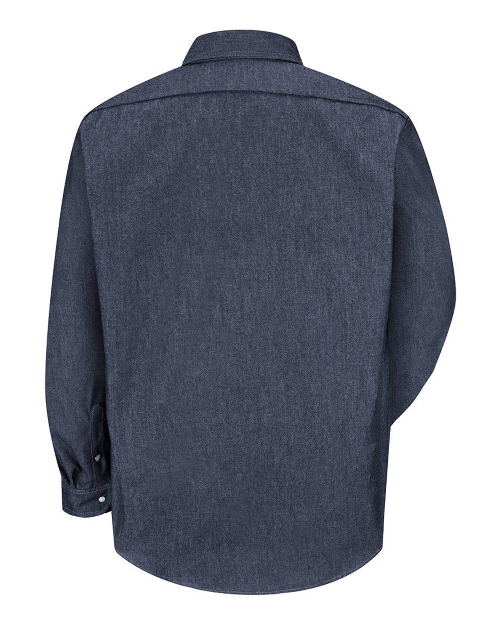 SD78L Red Kap Deluxe Denim Long Sleeve Shirt Long Sizes - Back Image