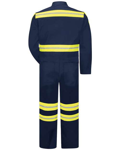 CT10ENL Red Kap Enhanced Visibility Action Back Coverall - Long Sizes - Back Image