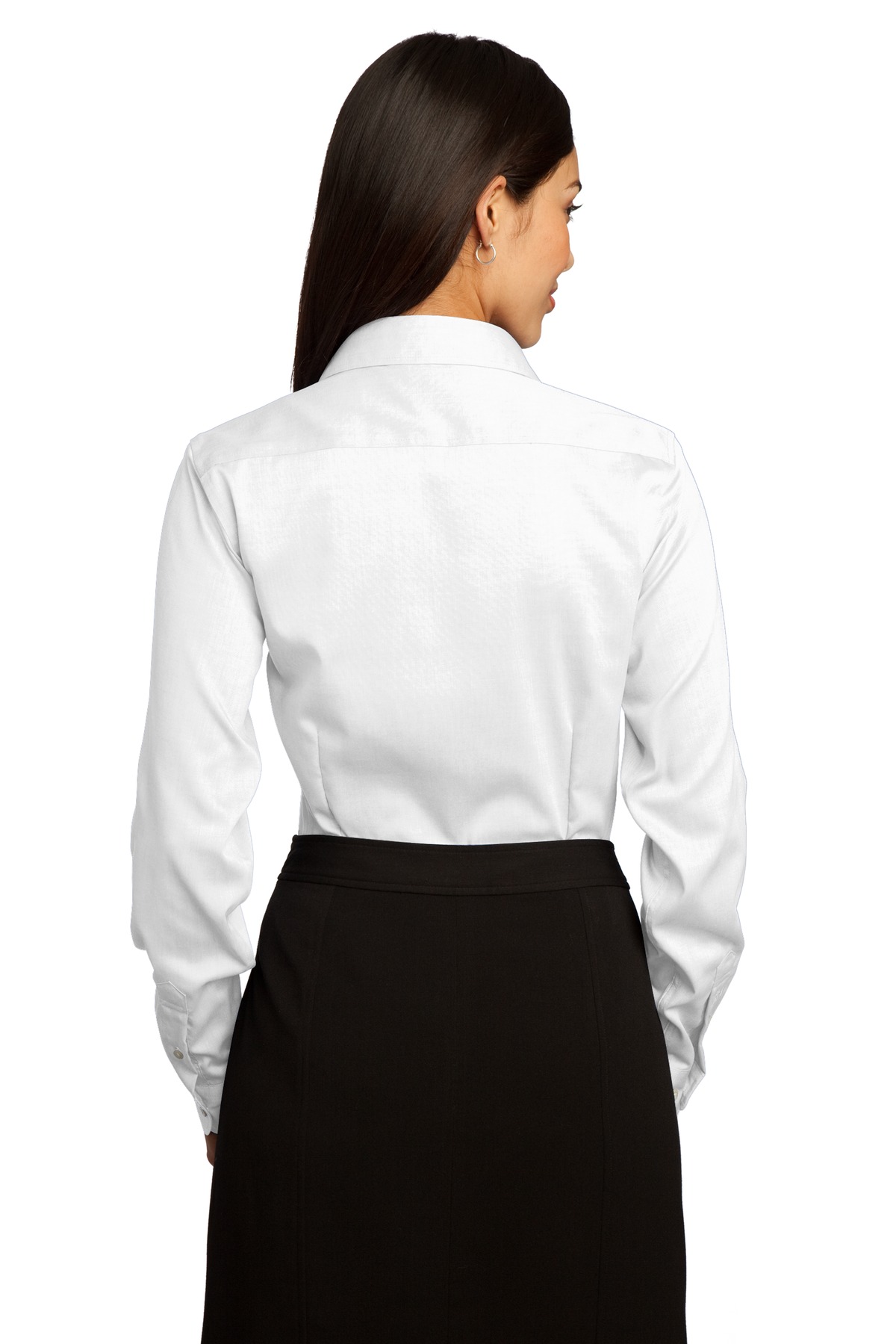 RH25 Red House - Ladies Non-Iron Pinpoint Oxford Shirt. - Back Image