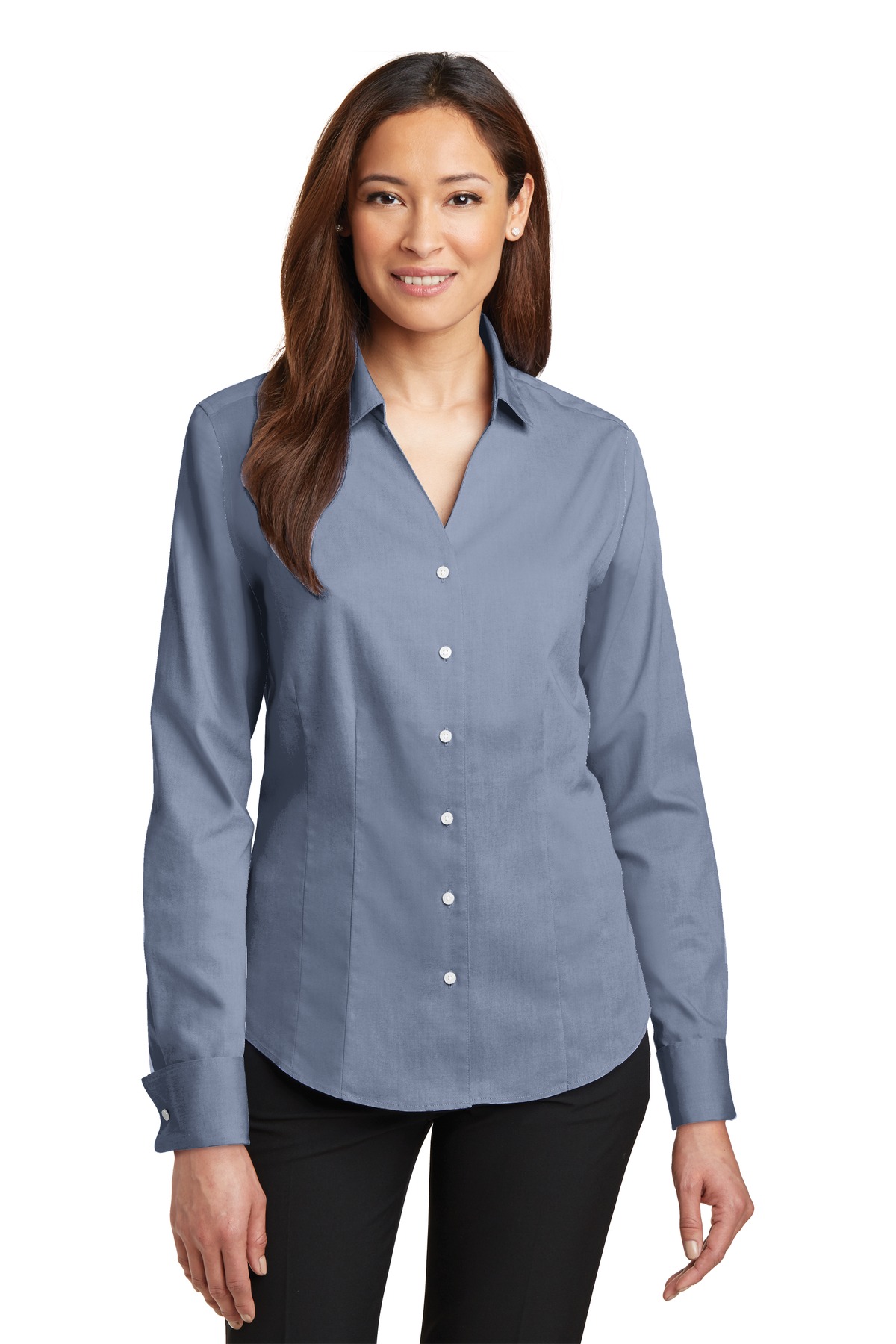 RH63 Red House - Ladies French Cuff Non-Iron Pinpoint Oxford Shirt.