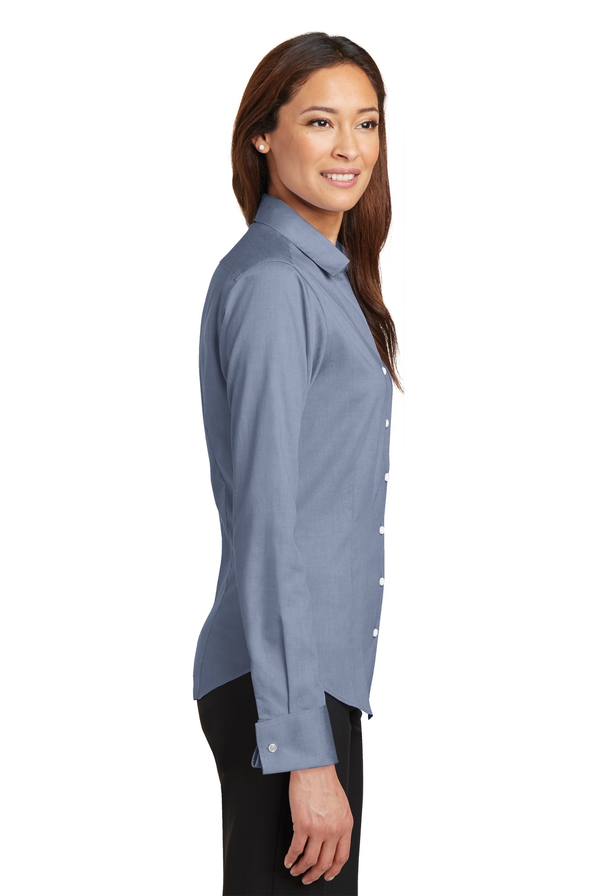RH63 Red House - Ladies French Cuff Non-Iron Pinpoint Oxford Shirt. - Siide Image
