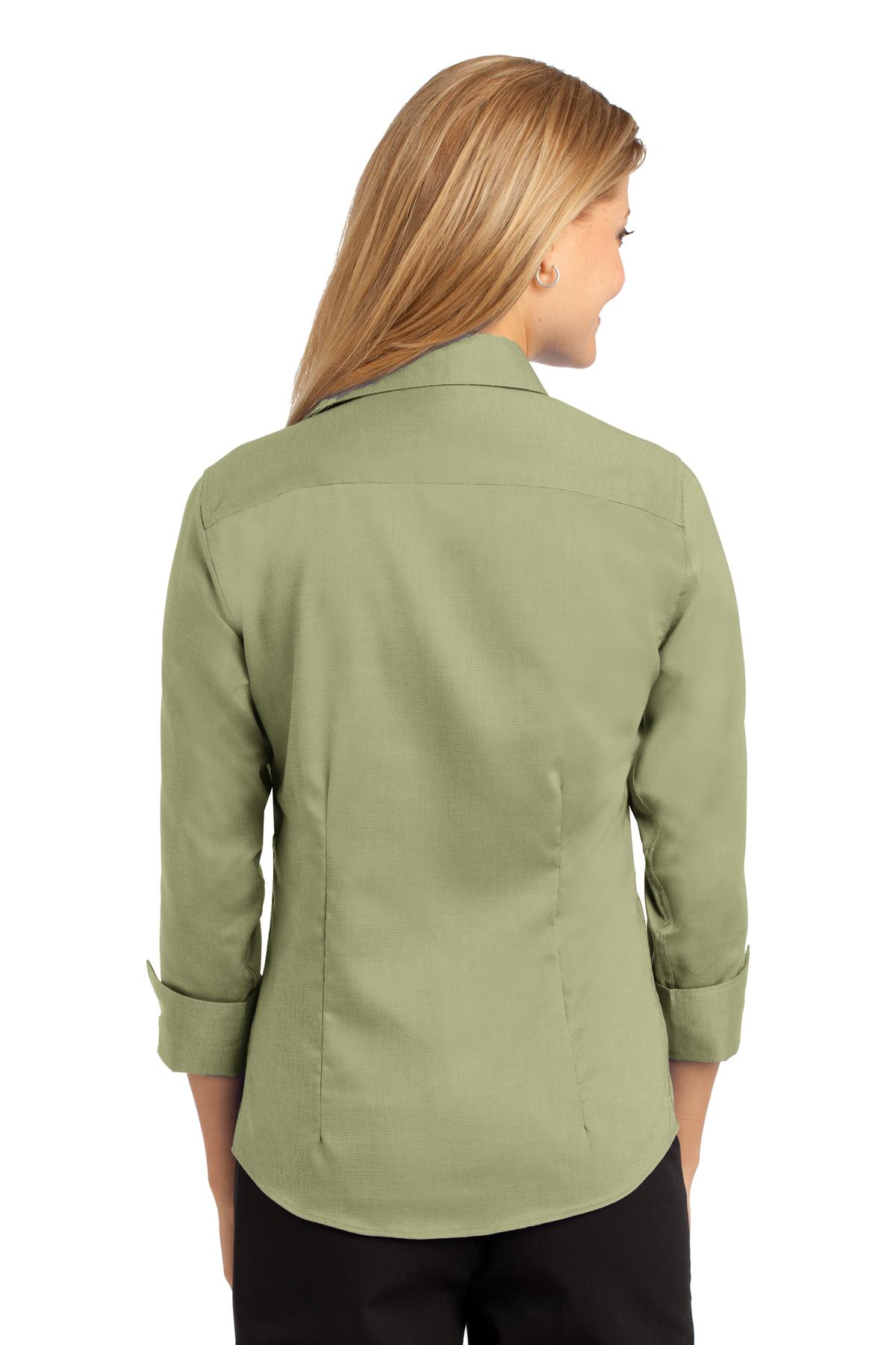 RH69 Red House Ladies 3/4-Sleeve Nailhead Non-Iron Shirt. - Back Image