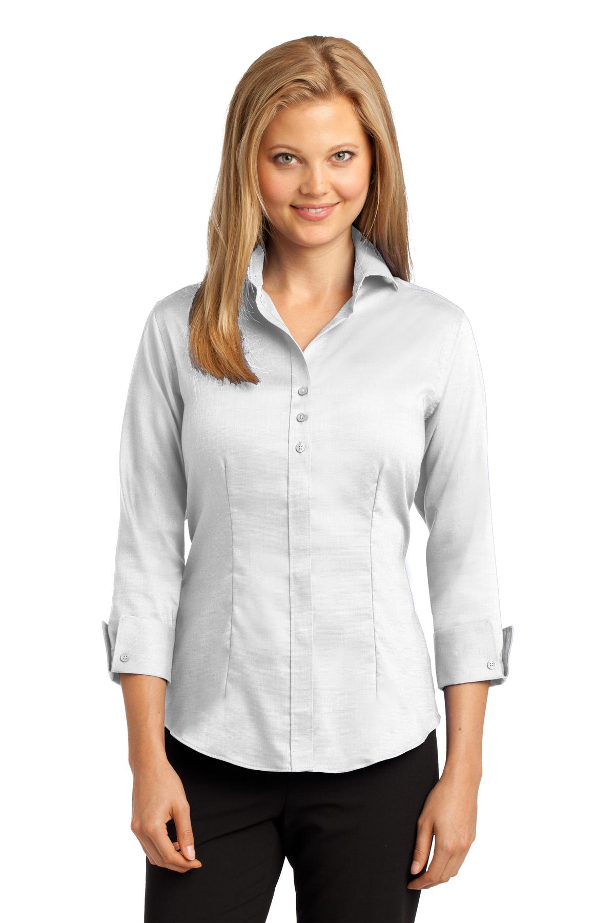 RH69 Red House Ladies 3/4-Sleeve Nailhead Non-Iron Shirt.