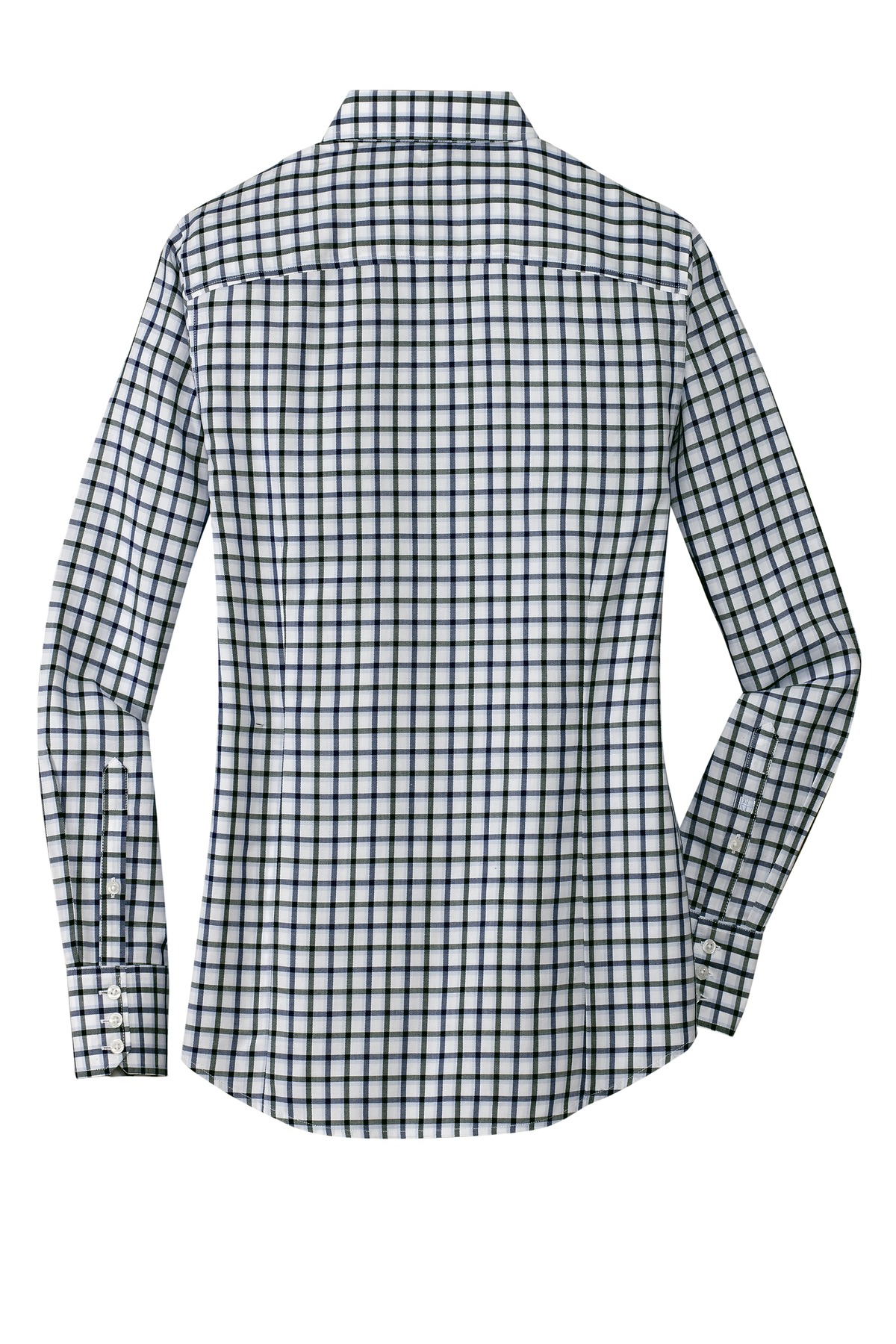 RH75 Red House Ladies Tricolor Check Non-Iron Shirt. - Back Image