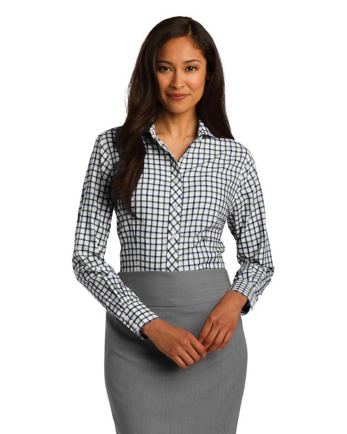 RH75 Red House Ladies Tricolor Check Non-Iron Shirt.