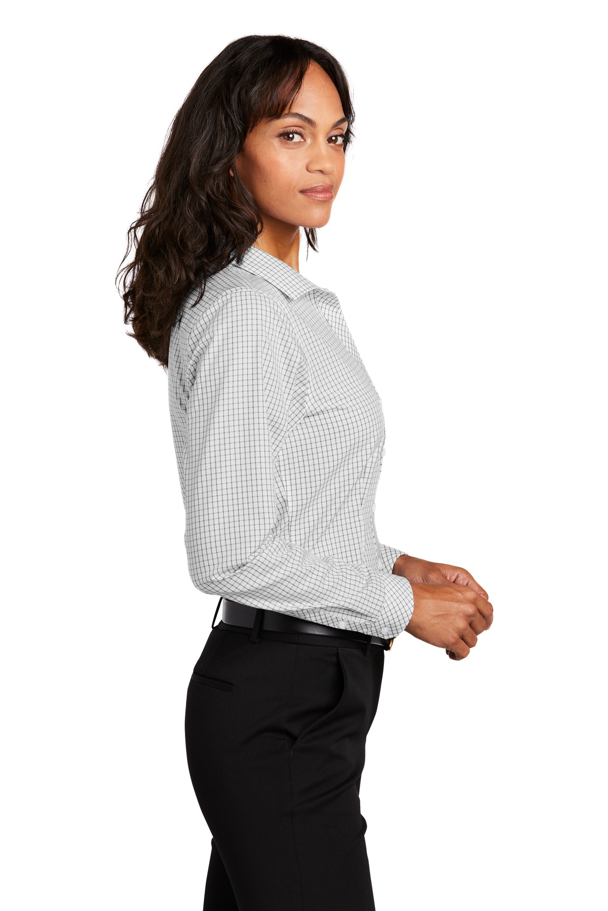 RH86 Red House Ladies Open Ground Check Non-Iron Shirt - Siide Image