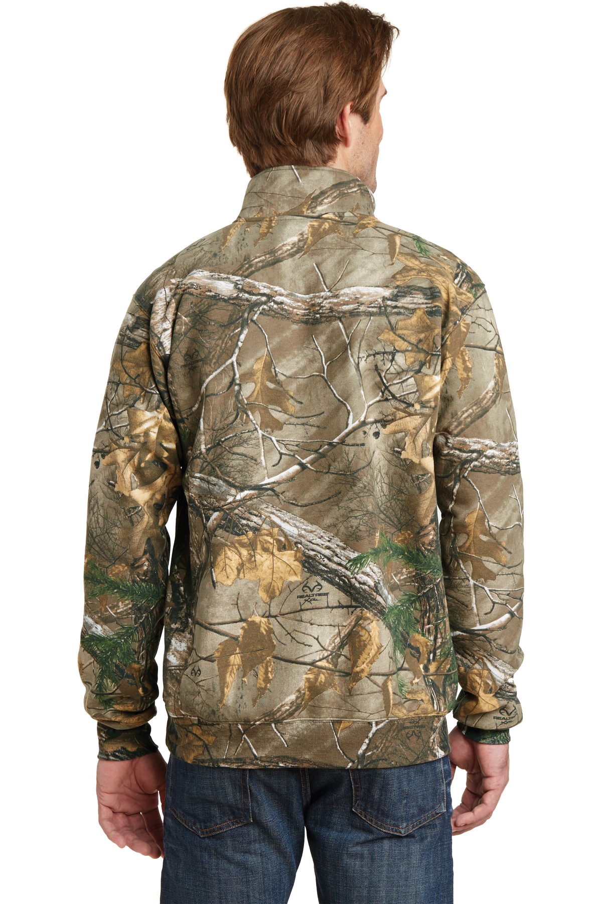 RO78Q Russell Outdoors Realtree 1/4-Zip Sweatshirt. - Back Image