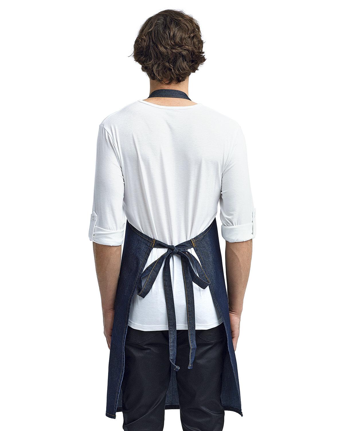 RP126 Artisan Collection by Reprime Unisex Jeans Stitch Denim Bib Apron - Back Image