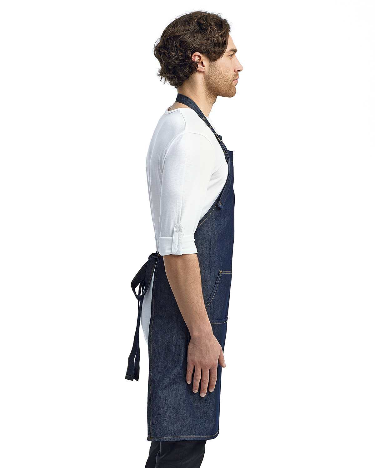 RP126 Artisan Collection by Reprime Unisex Jeans Stitch Denim Bib Apron - Siide Image