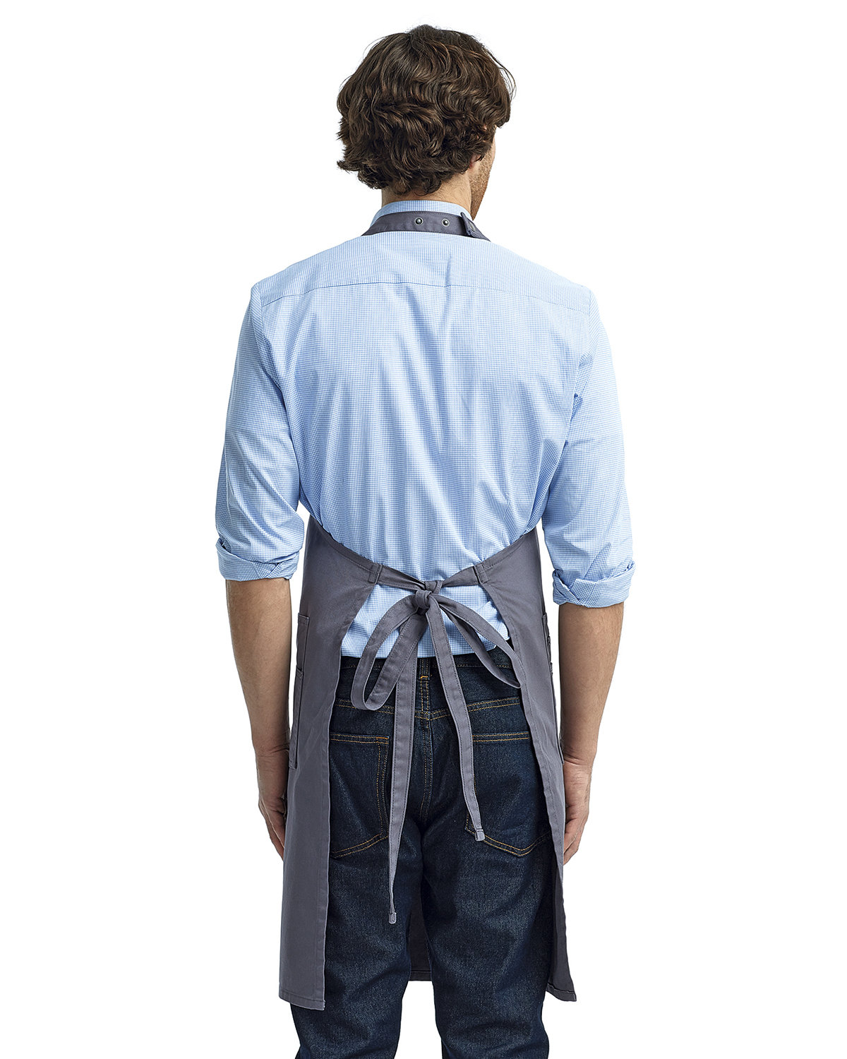 RP132 Artisan Collection by Reprime Unisex Cotton Chino Bib Apron - Back Image
