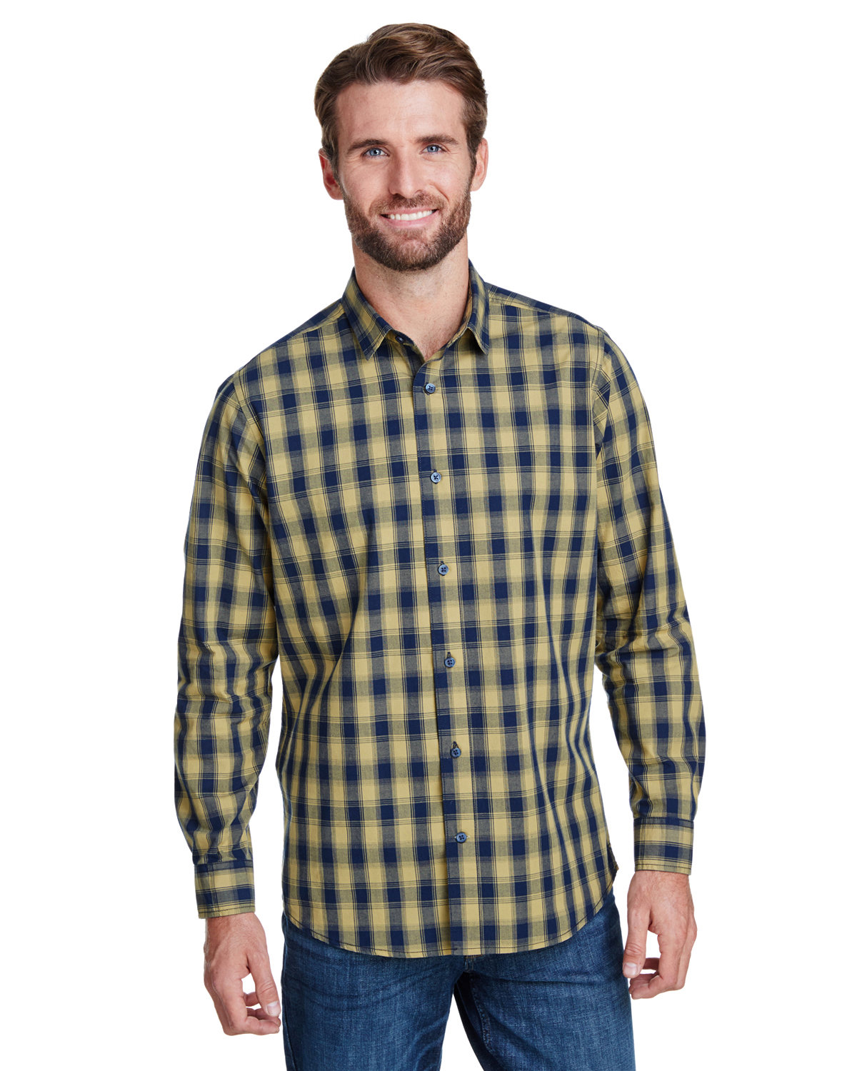 RP250 Artisan Collection by Reprime Mens Mulligan Check Long-Sleeve Cotton Shirt