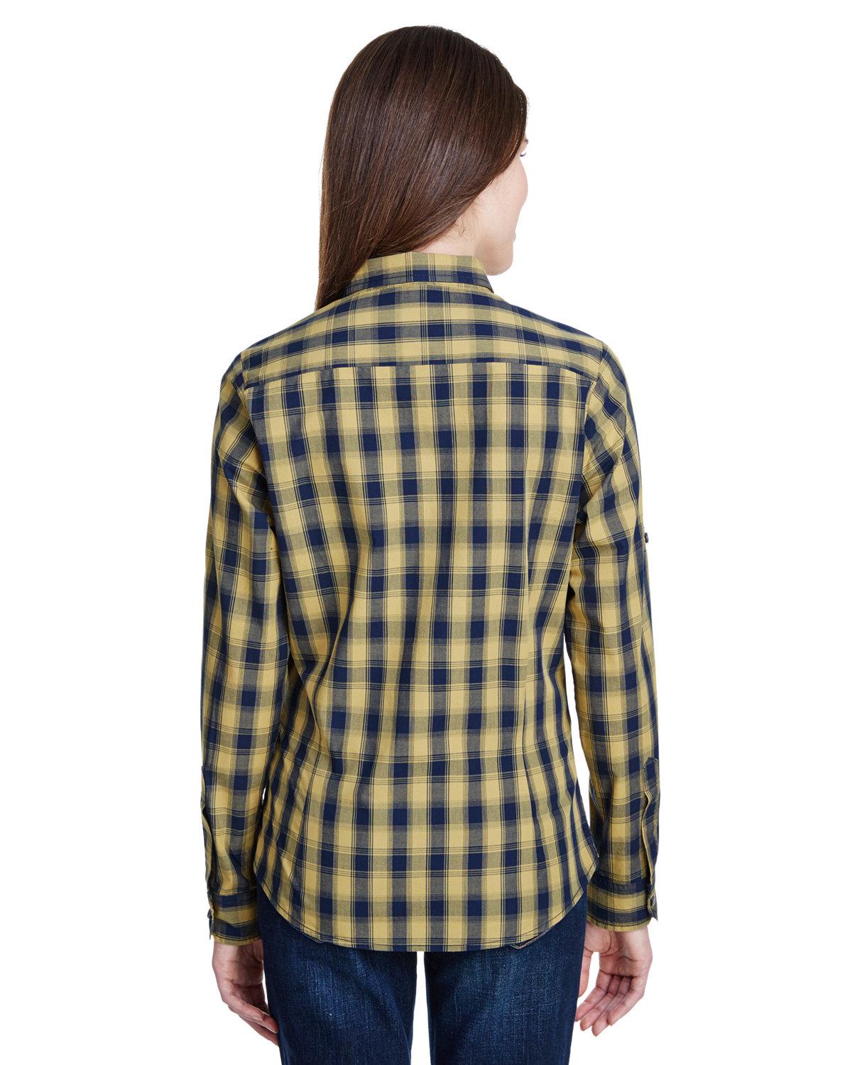 RP350 Artisan Collection by Reprime Ladies Mulligan Check Long-Sleeve Cotton Shirt - Back Image