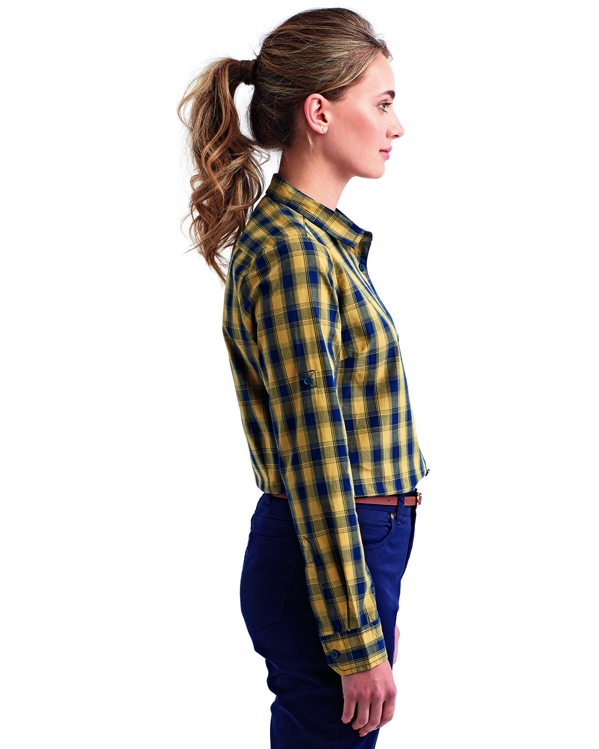 RP350 Artisan Collection by Reprime Ladies Mulligan Check Long-Sleeve Cotton Shirt - Siide Image