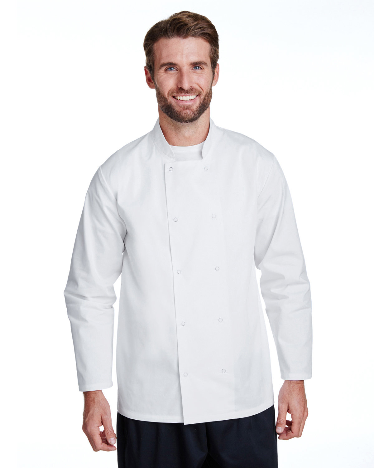 RP665 Artisan Collection by Reprime Unisex Studded Front Long-Sleeve Chefs Coat