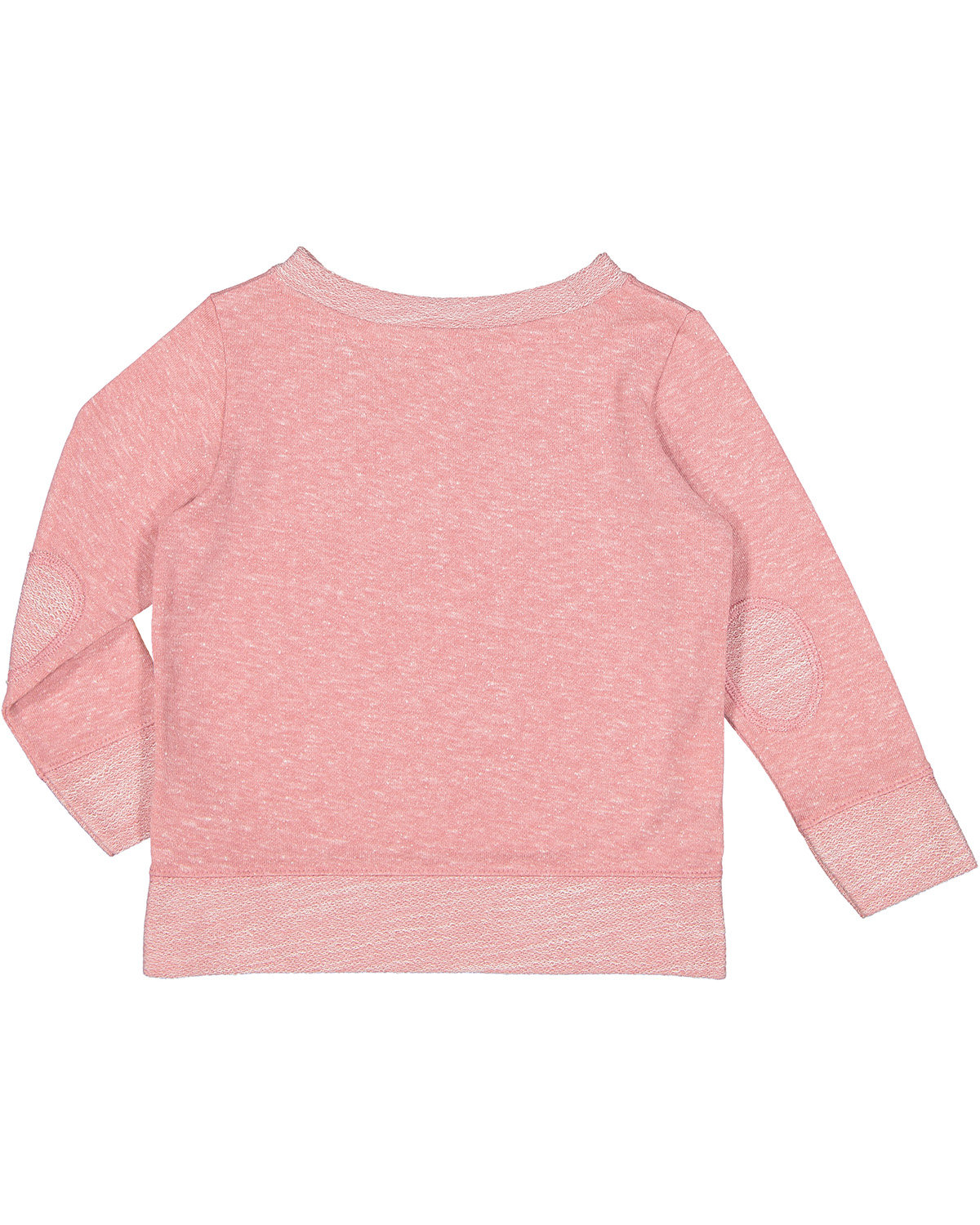 RS3379 Rabbit Skins Toddler Harborside Melange French Terry Crewneck with Elbow Patches RS3379 Rabbit Skins Toddler Harborside Melange French Terry Crewneck with Elbow Patches - Back Image