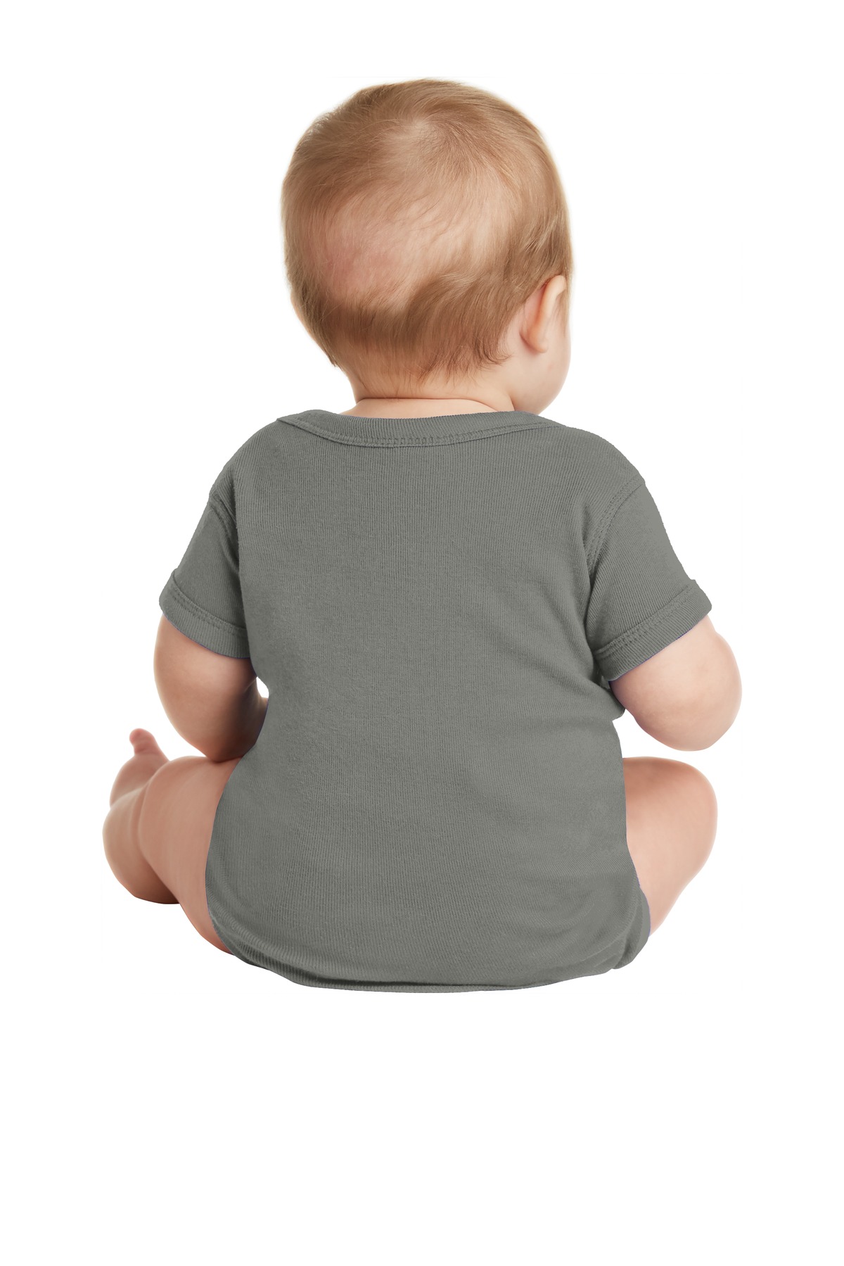 RS4400 Rabbit Skins Infant Short Sleeve Baby Rib Bodysuit. - Back Image