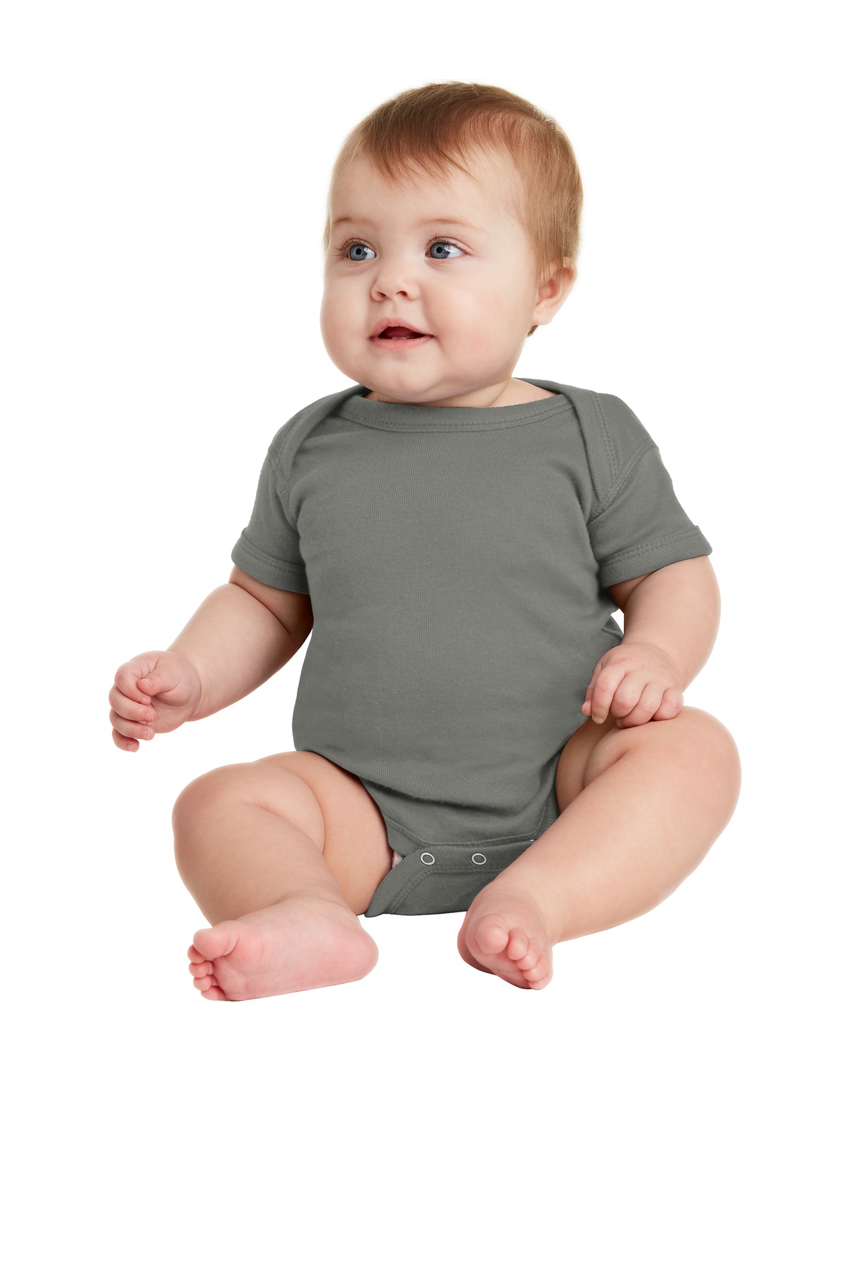 RS4400 Rabbit Skins Infant Short Sleeve Baby Rib Bodysuit.