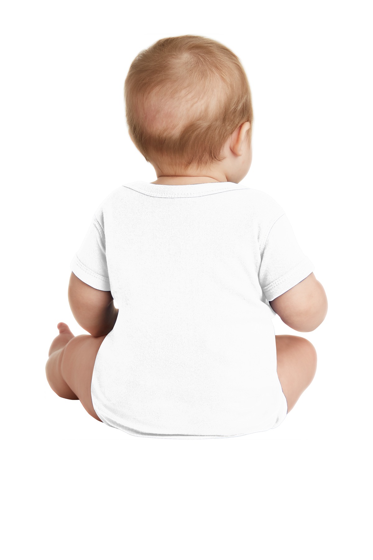 RS4400 Rabbit Skins Infant Short Sleeve Baby Rib Bodysuit. - Back Image