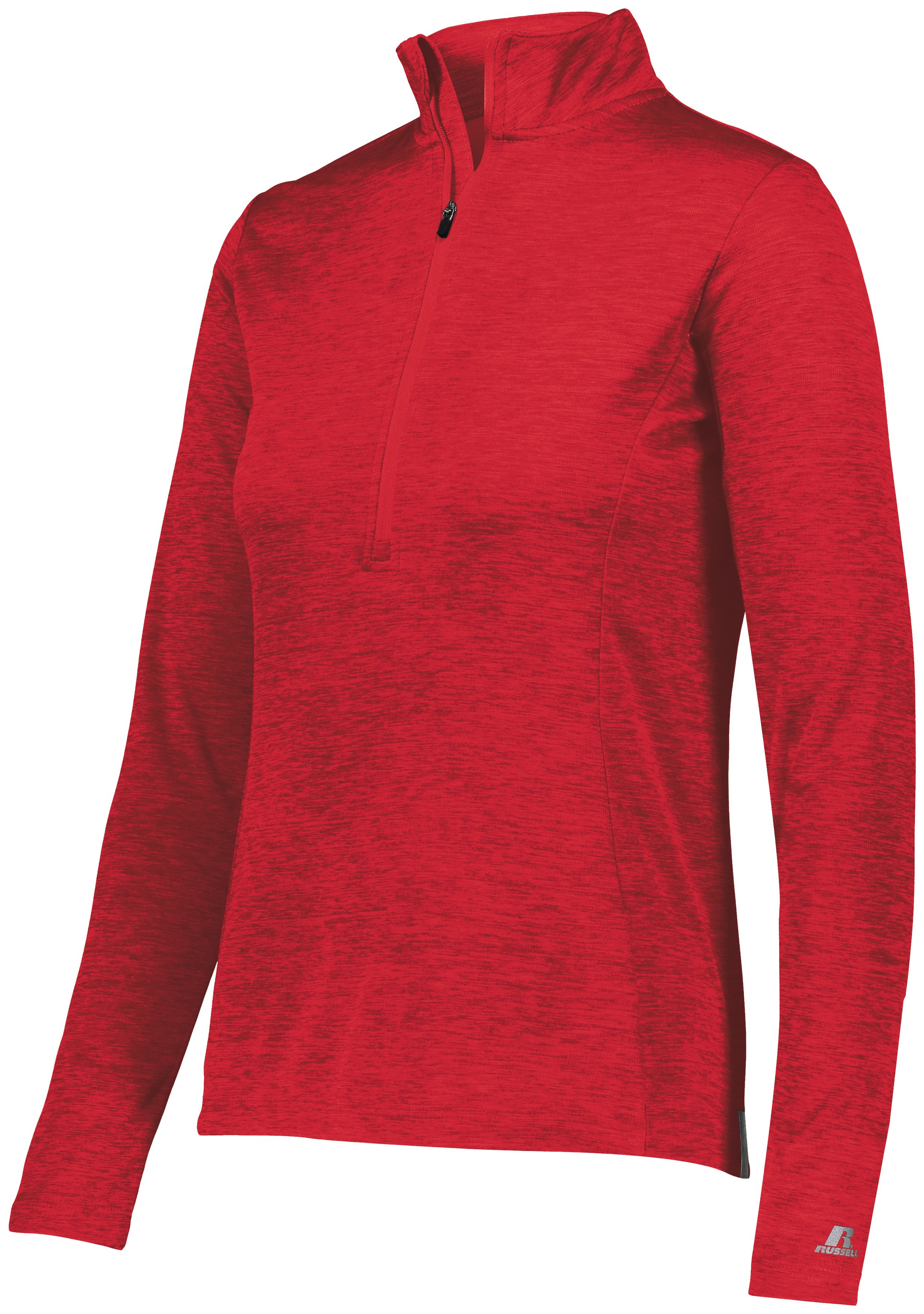 QZ7EAX Russell Athletic Womens Striated Quarter-Zip Pullover