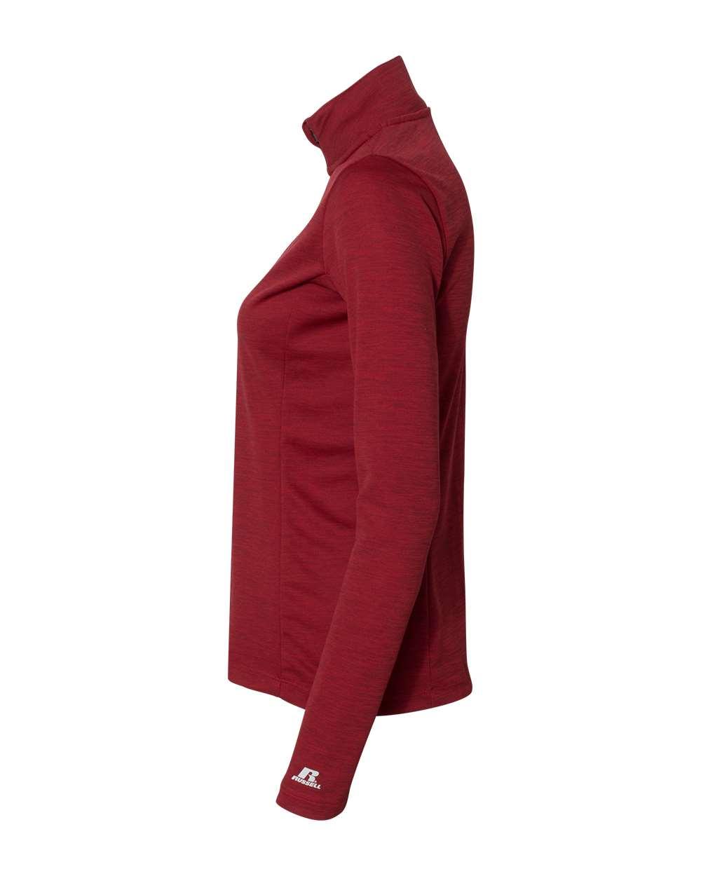 QZ7EAX Russell Athletic Womens Striated Quarter-Zip Pullover - Siide Image