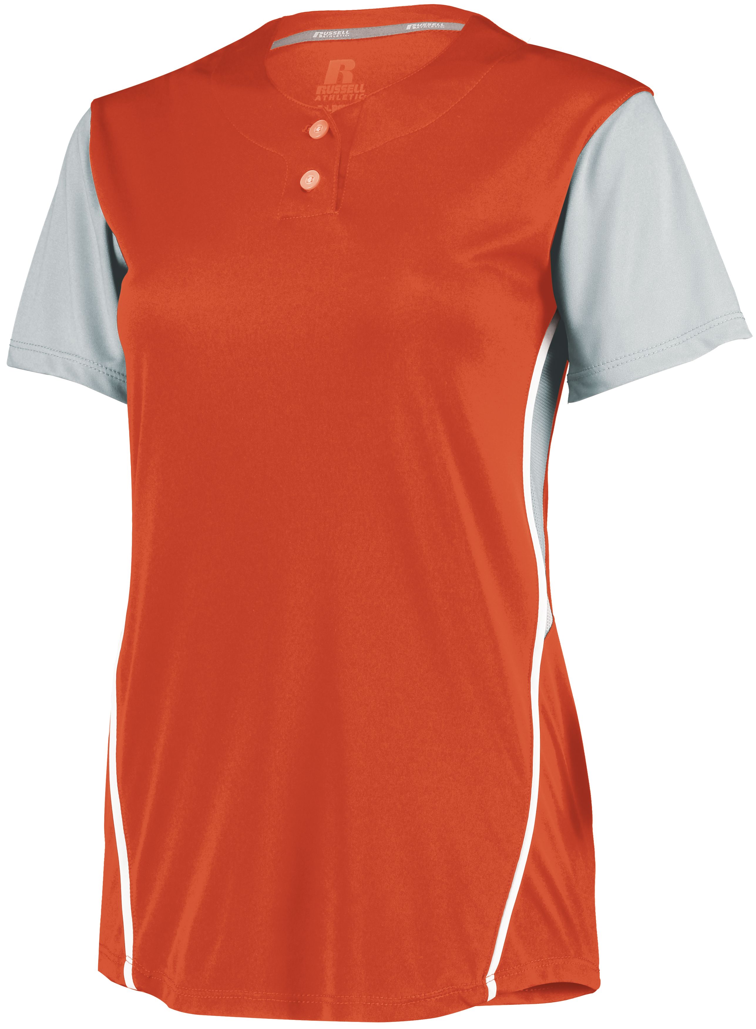 7R6X2X Russell Athletic Ladies Performance Two-Button Color Block Jersey Zoom Image