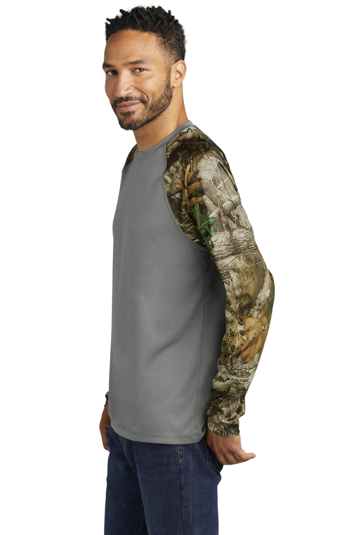 RU151LS Russell Outdoors  Realtree Colorblock Performance Long Sleeve Tee - Siide Image