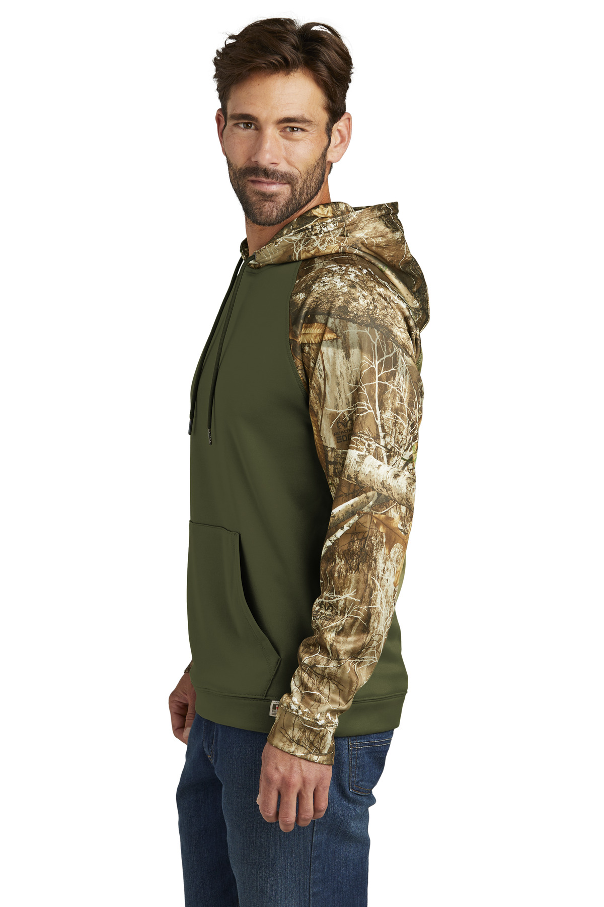 RU451 Russell Outdoors  Realtree Performance Colorblock Pullover Hoodie - Siide Image