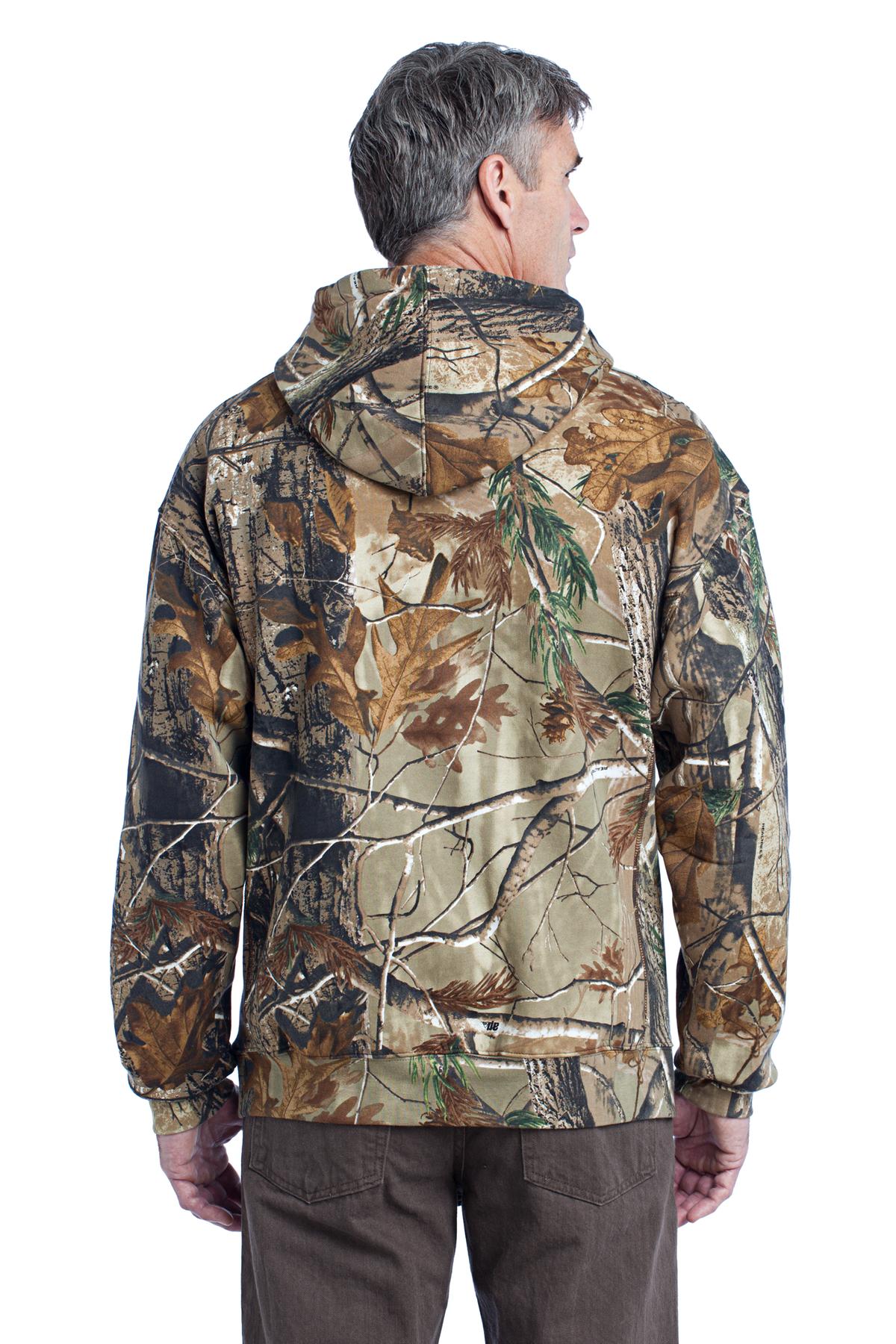 S459R Russell Outdoors &#8482; - Realtree Pullover Hooded Sweatshirt. - Back Image
