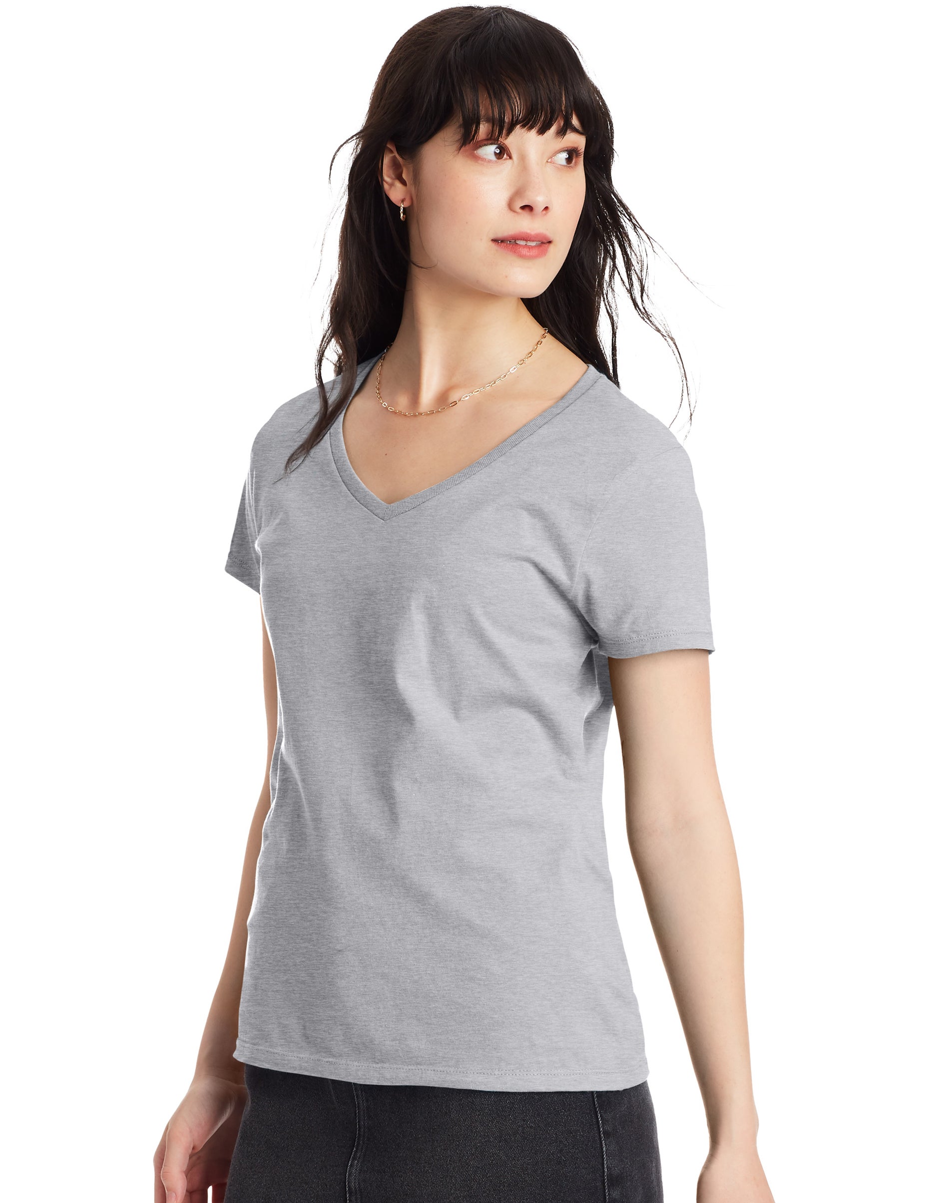 S04V Hanes Perfect-T Women’s V-Neck T-Shirt