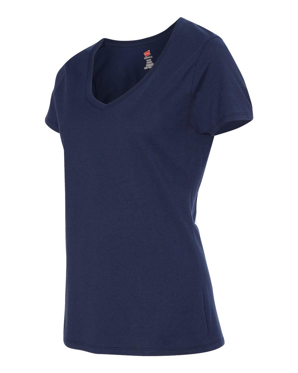 S04V Hanes Perfect-T Women’s V-Neck T-Shirt - Siide Image